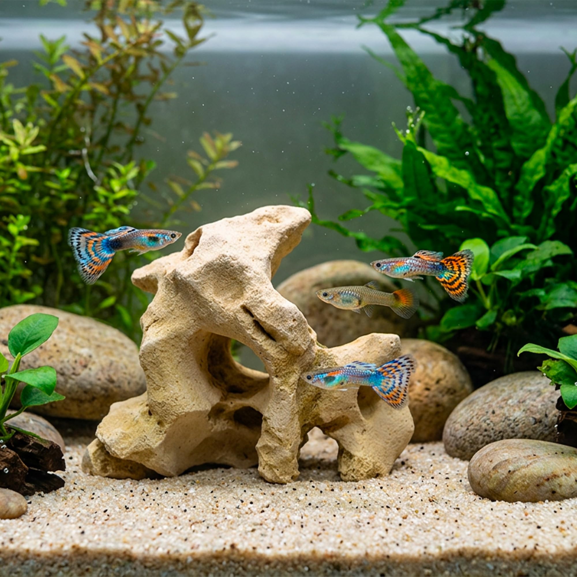WAVE Rocher de Décoration Roche Gallura pour avec Trou Aquariophilie Beige Taille S