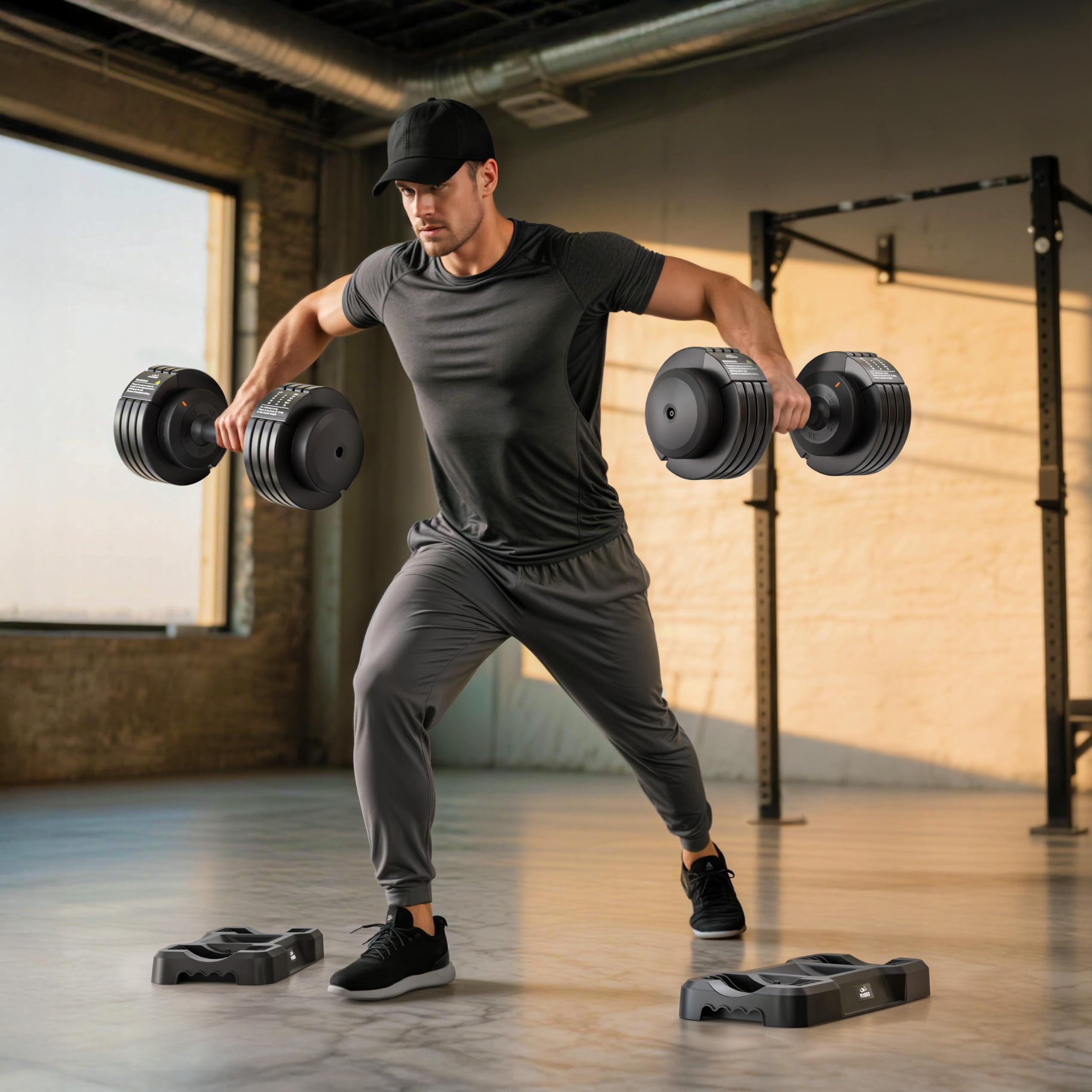 Amazon | FLYBIRD(フライバード) 調節可能なダンベル 25ポンド