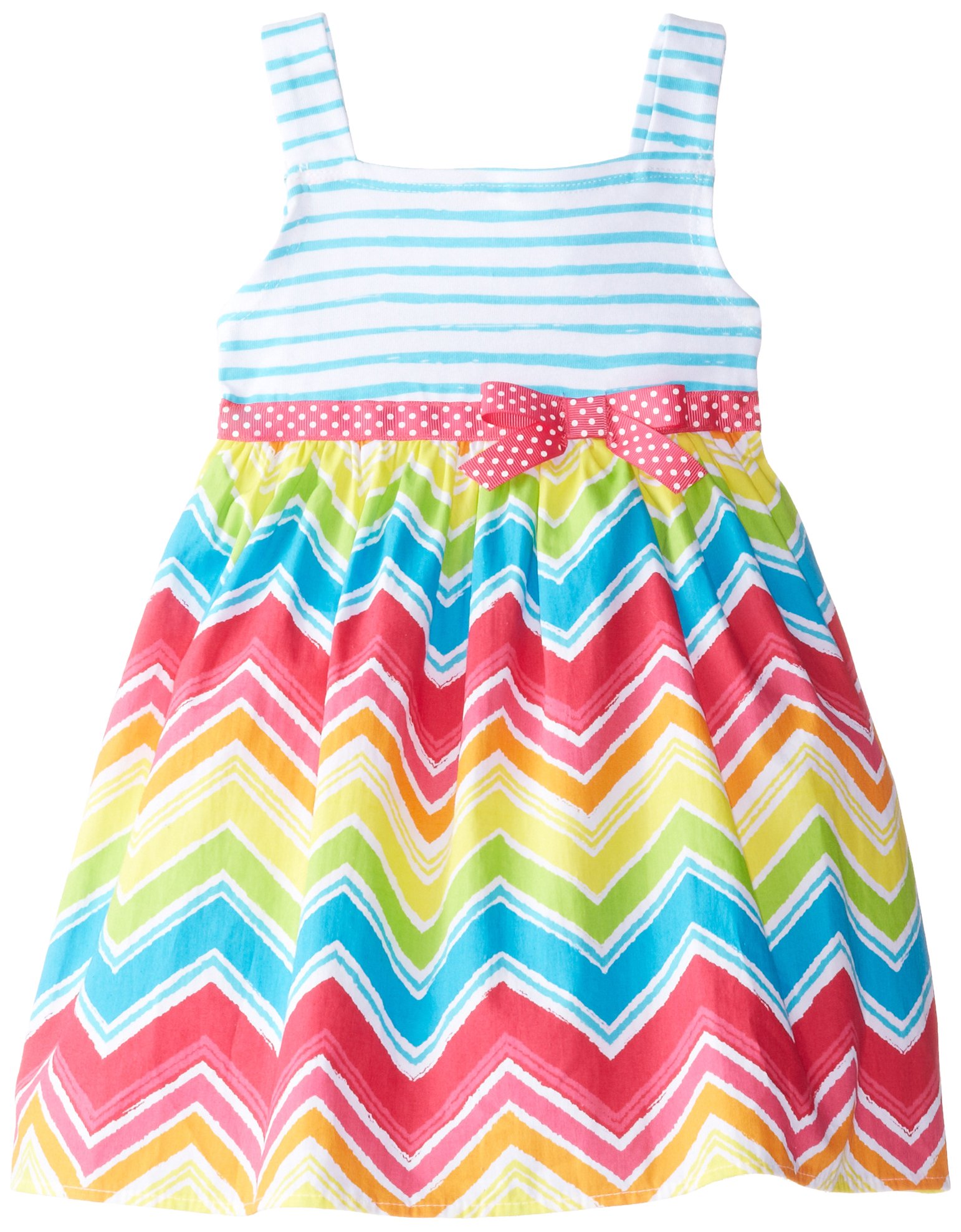 Youngland Little Girls' Chevron Rainbow Sundress