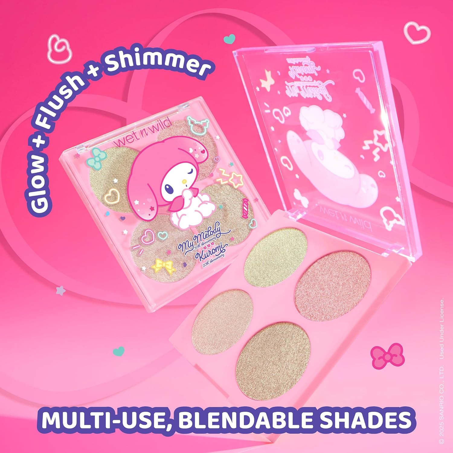 wet n wild My Melody and Kuromi Face Quad - My Sweet Glow - Image 4