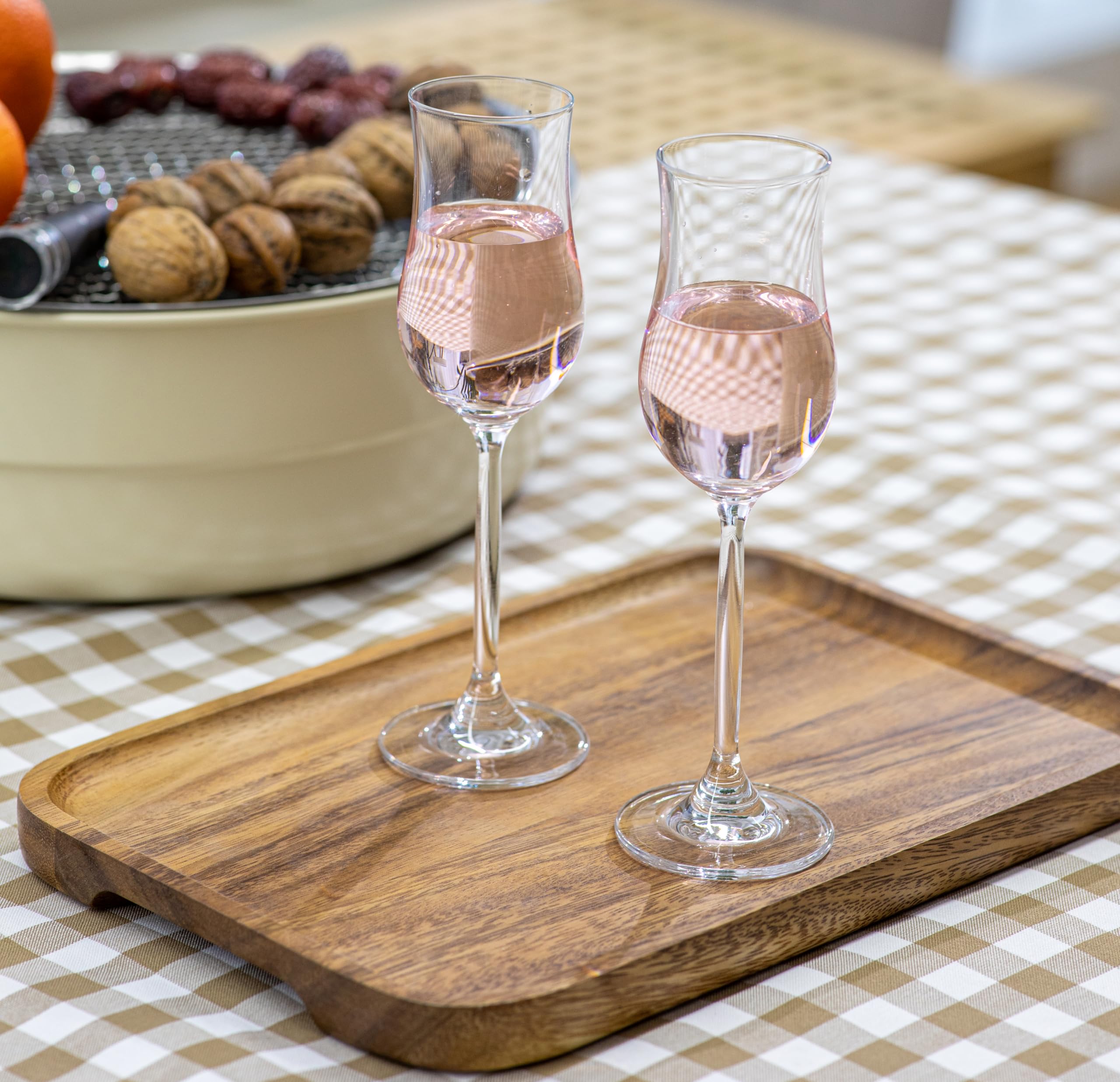 ECHTWERK Set De 6 Verres à Grappa 120 Ml - Cristal Tulipe Élégant, Pied Long, Pour Digestifs, Liqueurs Et Eaux-de-Vie