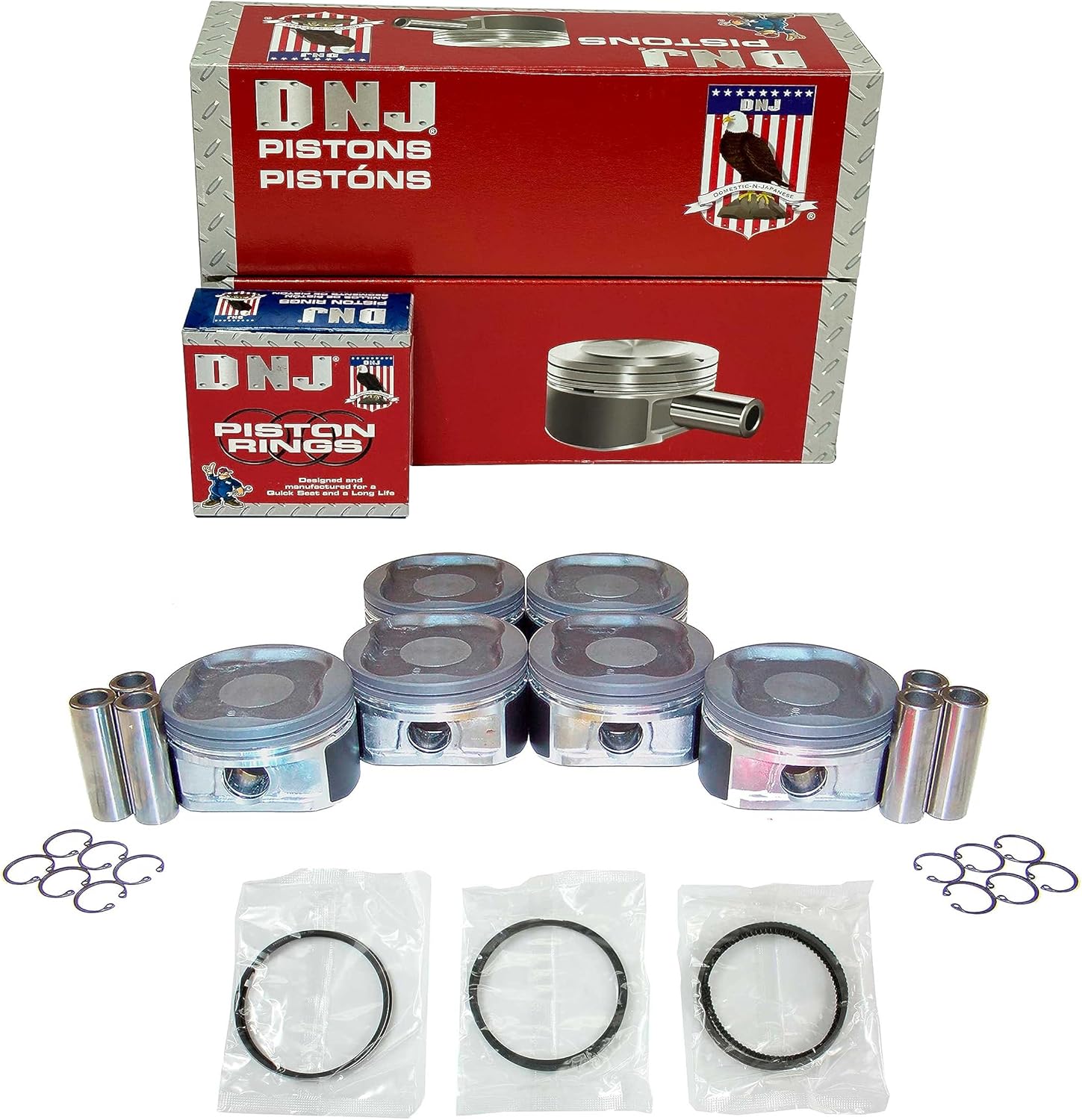 DNJ PRK969 Piston Ring Set Standard for 2003-2015 Toyota 4Runner, FJ Cruiser, Tacoma 4.0L V6 24V DOHC 3956cc
