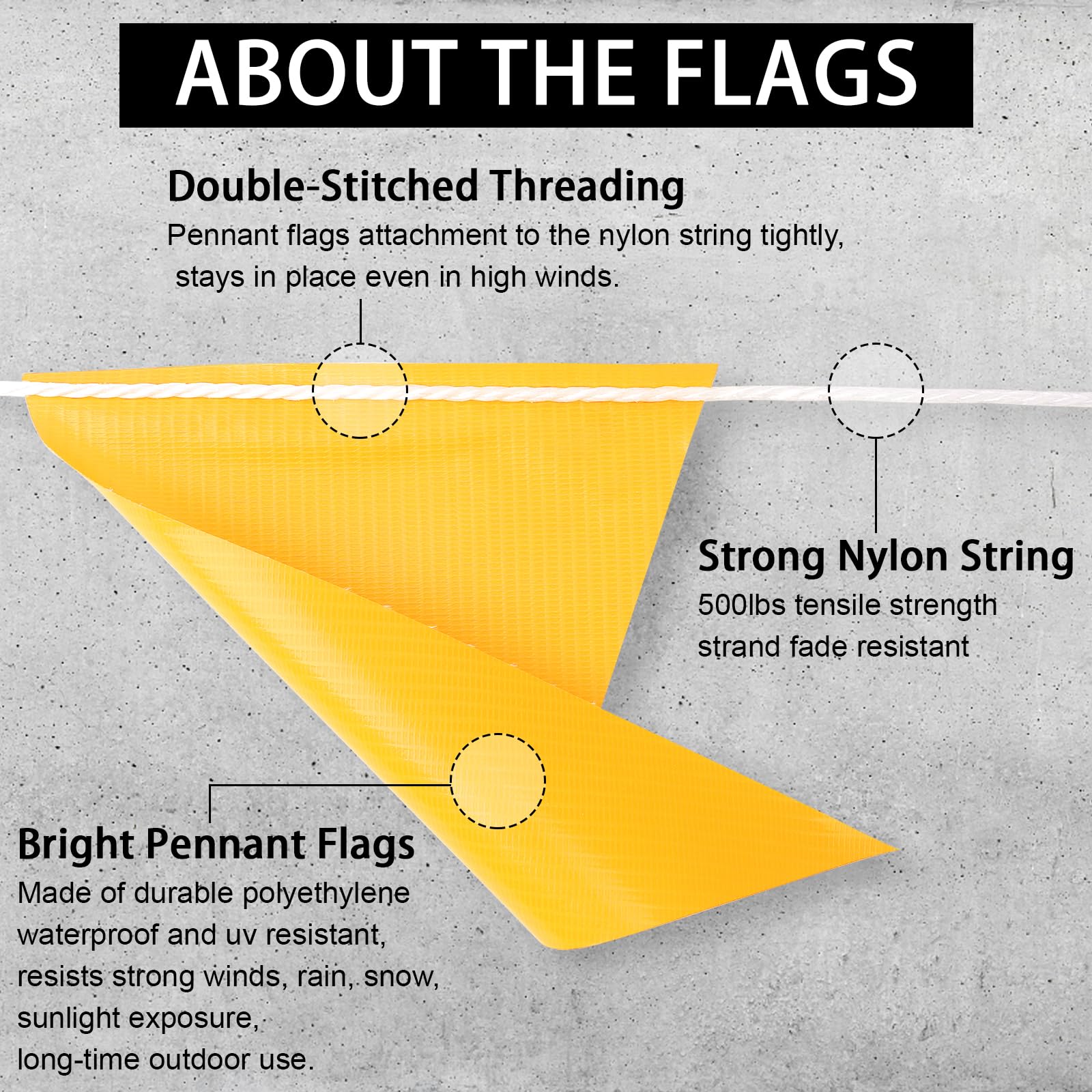 Snapklik.com : Pennant Banner Flag, Safety Marking Flags Warning Of ...