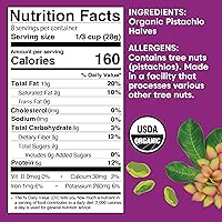 Vista 2 de Wilderness Poets, Pistachos orgánicos - Mitades de nuez de pistacho verde brillante, sin sal, sin cáscaras, cultivadas en California (8 onzas)