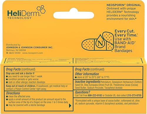 Miniatura 11 de Neosporin - Ungüento antibiótico original de primeros auxilios con bacitracina, zinc para protección contra infecciones las 24 horas del día