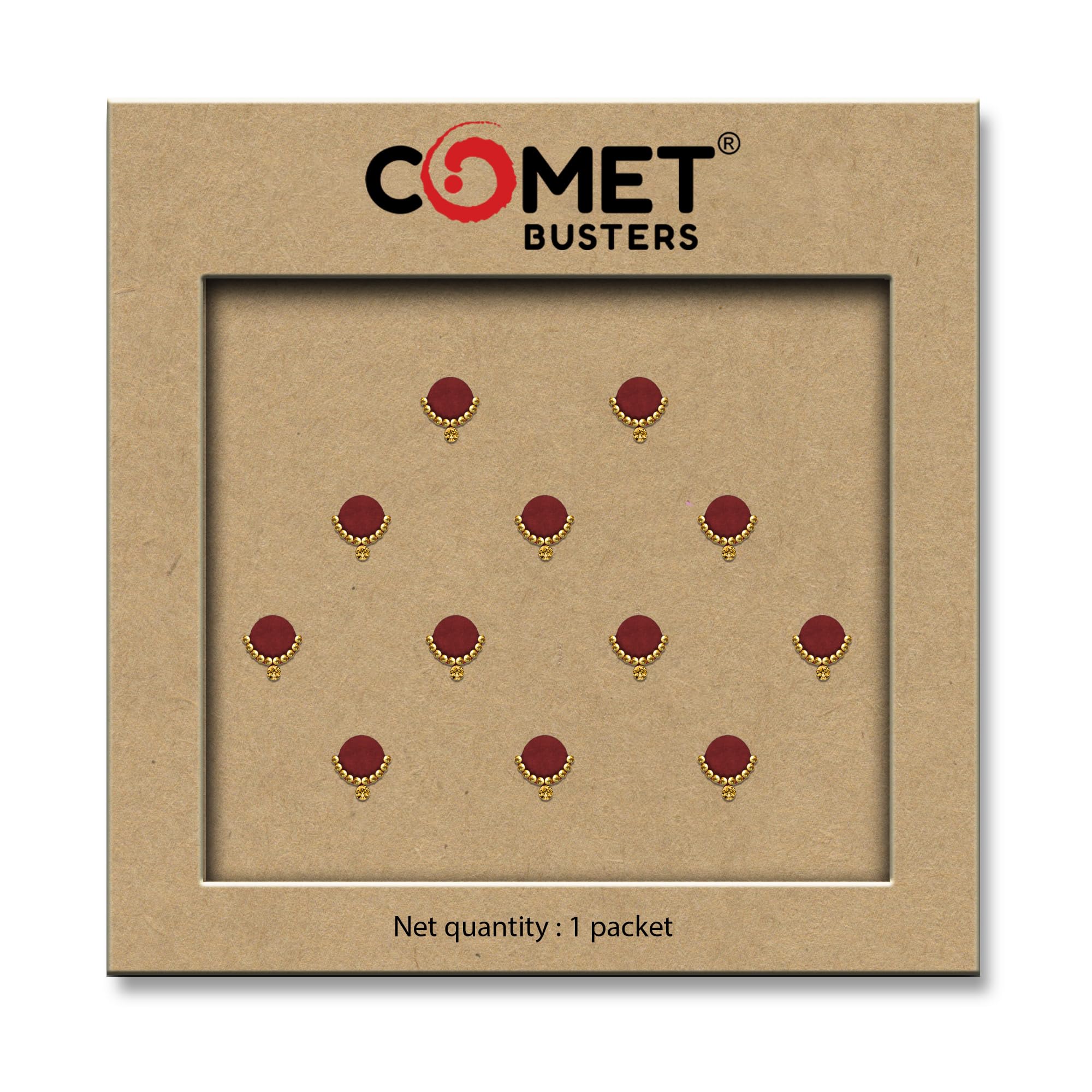 Comet Busters Beautiful Handcrafted Maroon Bindis For Women (BIN2212)-picture-21