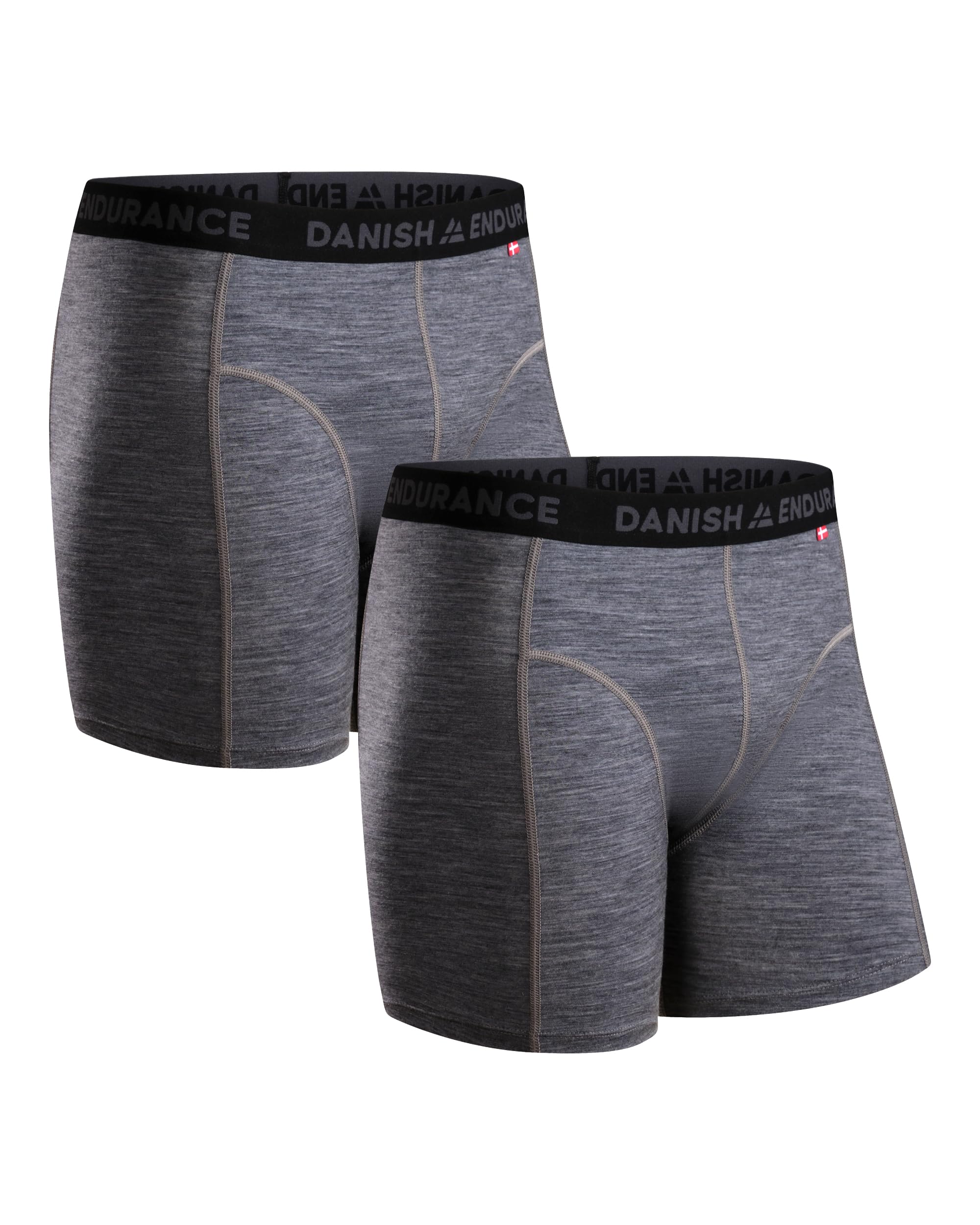 DANISH ENDURANCE Merino Boxershorts Herren (2er Pack), Merino Unterwäsche Herren, Sport & Outdoor, Geruchsfreie Unterhosen Männer, Schweißableitend & Atmungsaktiv, Mit oder ohne Eingriff