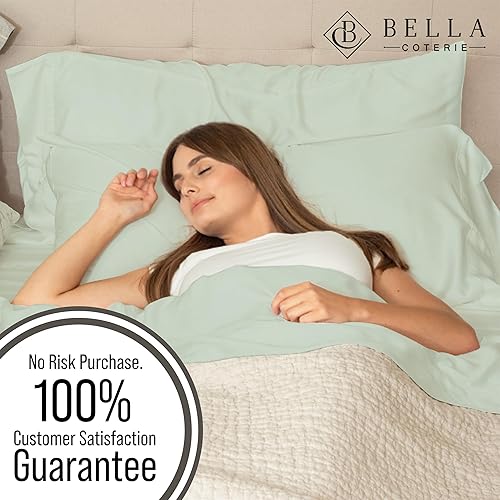 Miniatura 5 de Bella Coterie - Sábana bajera ajustable de viscosa de bambú de lujo, 100% cultivada orgánicamente, ultrasuave, refrescante para personas que duermen
