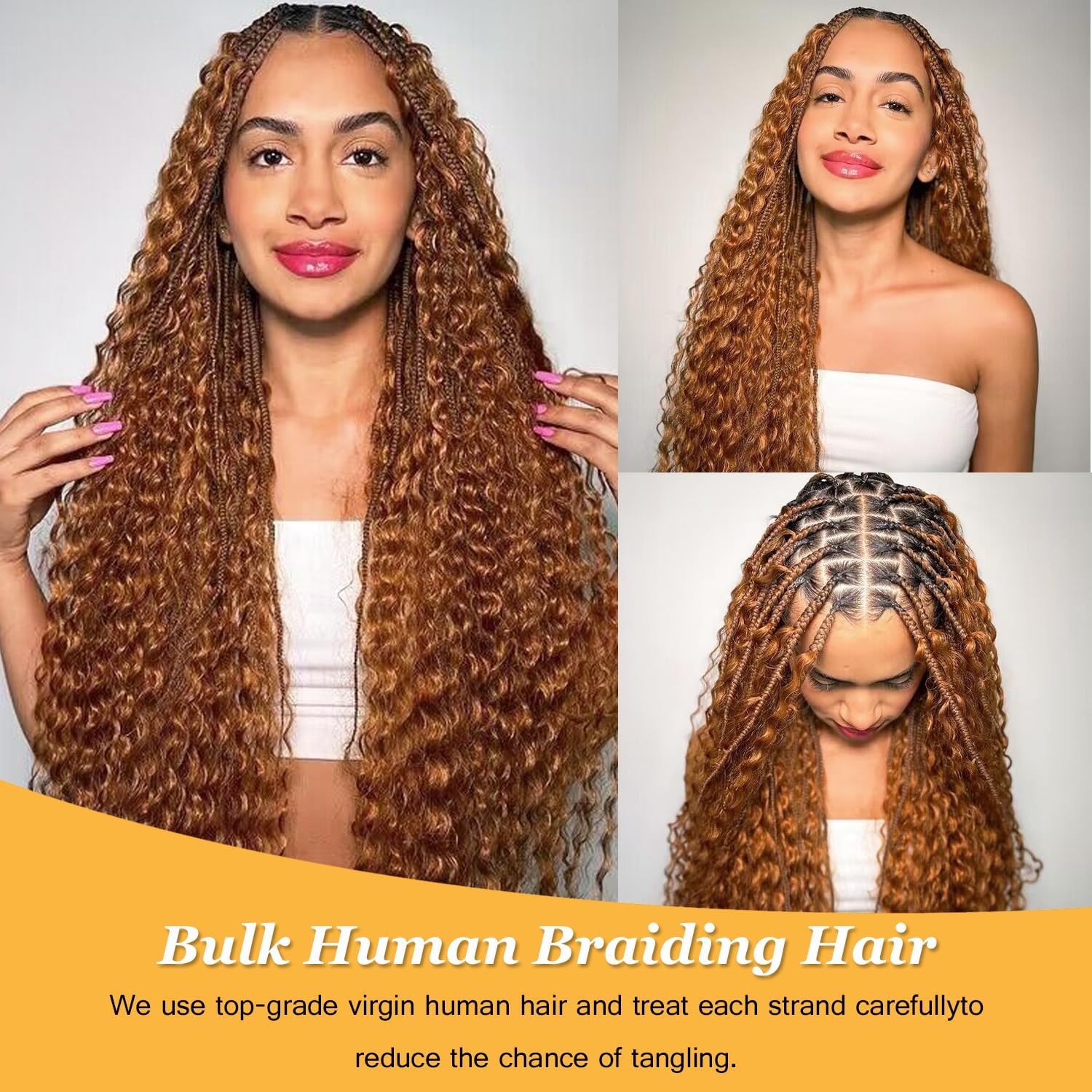 Hair for Boho Braids (Deep Wave 27#, 20Inch 100g(50gx2Bundles)) - Image 2