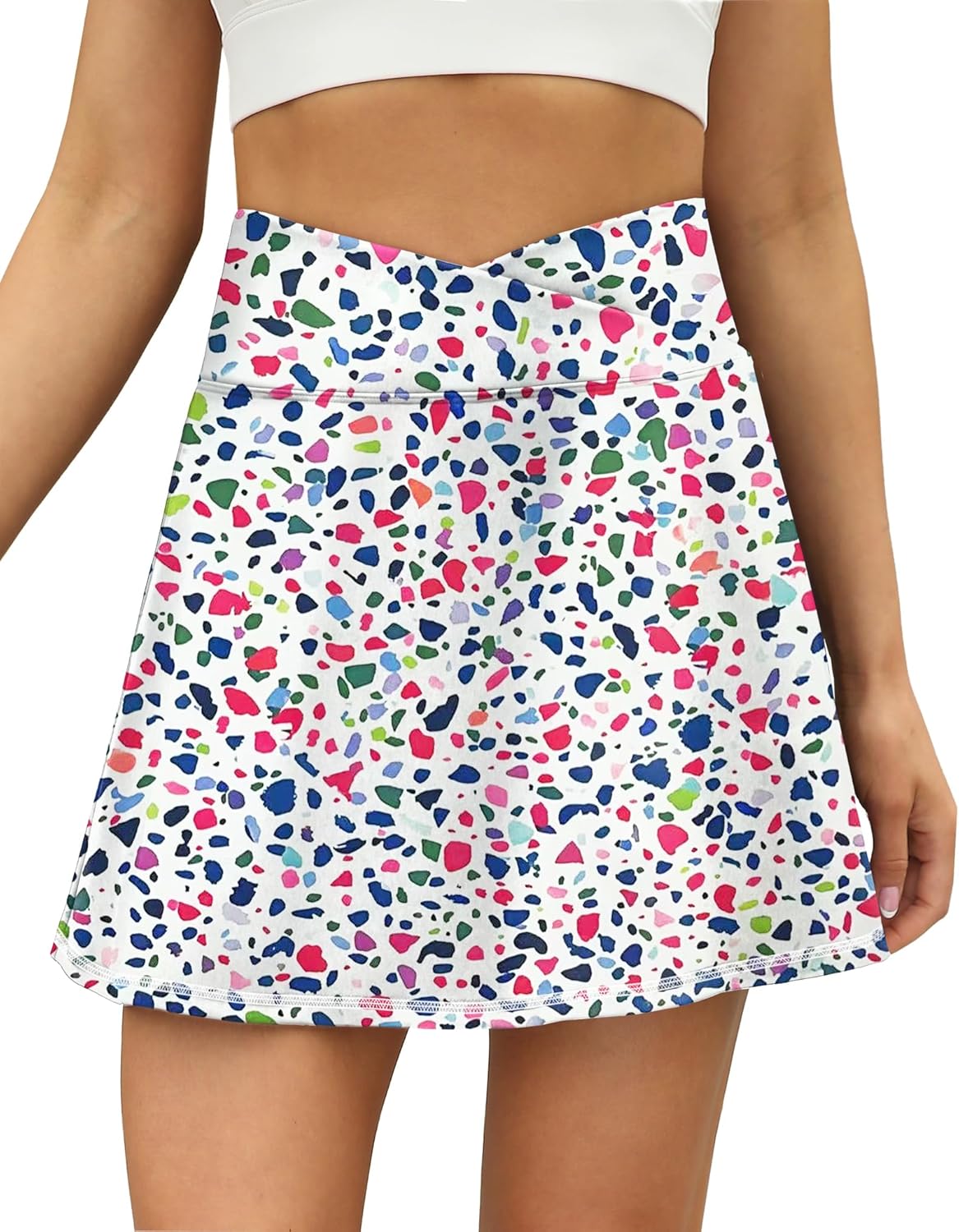 LouKeith Tennis Skirts for Women Pleated Crossover High Waisted Athletic Workout Golf Skorts Skirts with Shorts Pocket