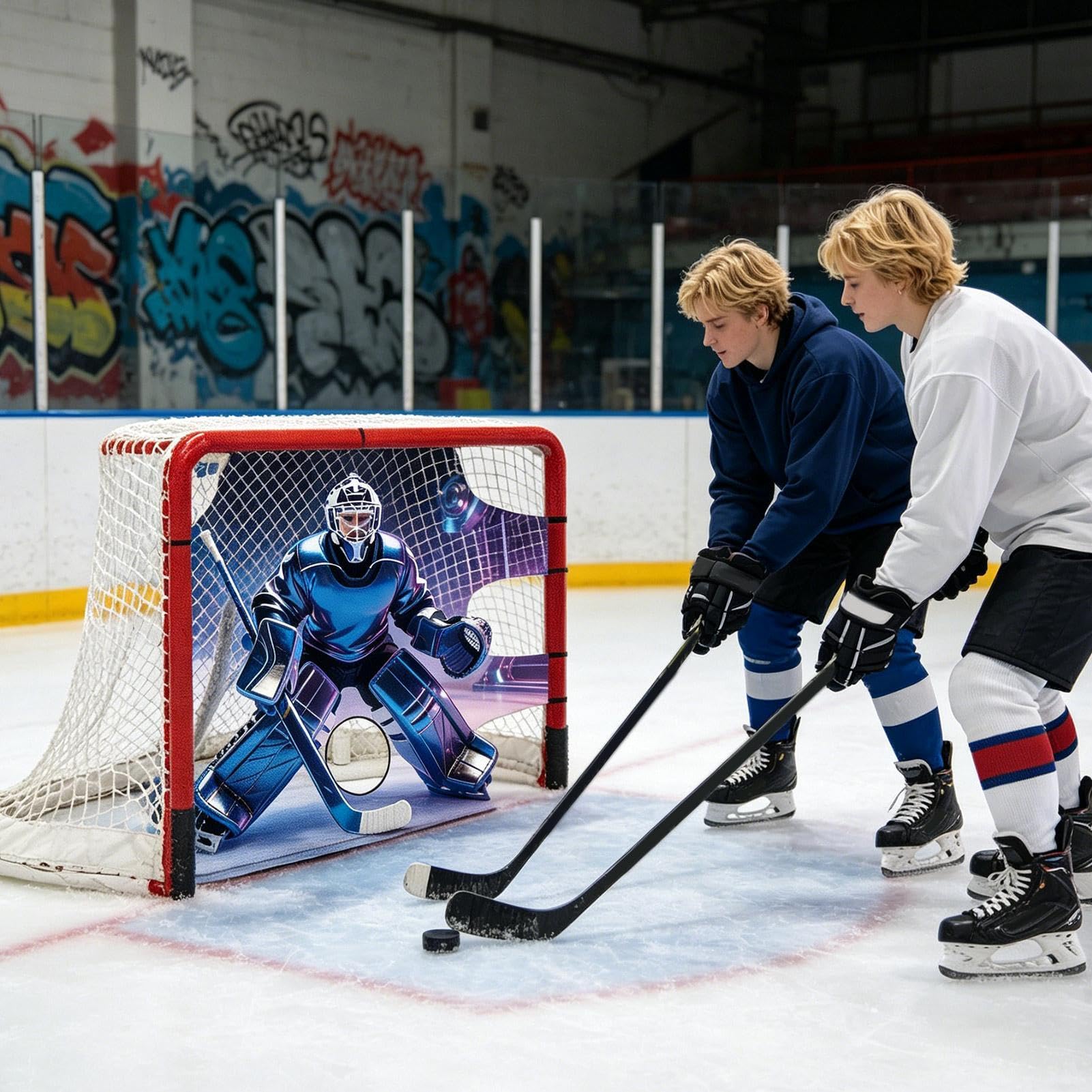 Bersaglio per porta da hockey - Tappetino da tiro 122x183 cm, Trainer per la precisione della reazione | Tappetino per allenamento per giovani adulti, ricambio per telone da rimbalzo per allenamento p