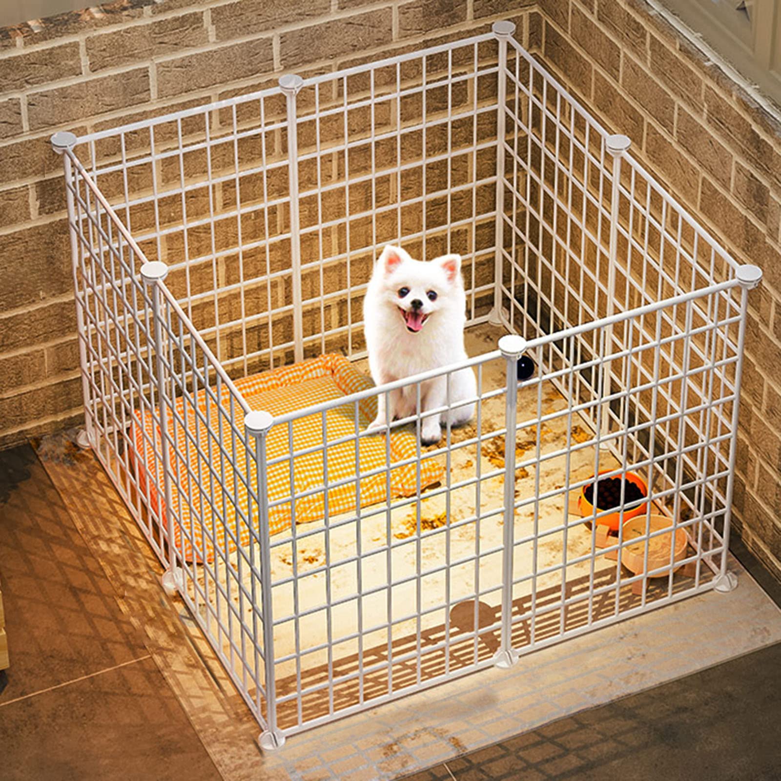Parc pour chien et chat DIY en métal noir | Enclos modulable 8 panneaux