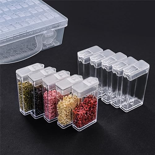 Miniatura 6 de Huacan Caja de almacenamiento de las rejillas de los accesorios 64 de la pintura del diamante de los envases de almacenamiento