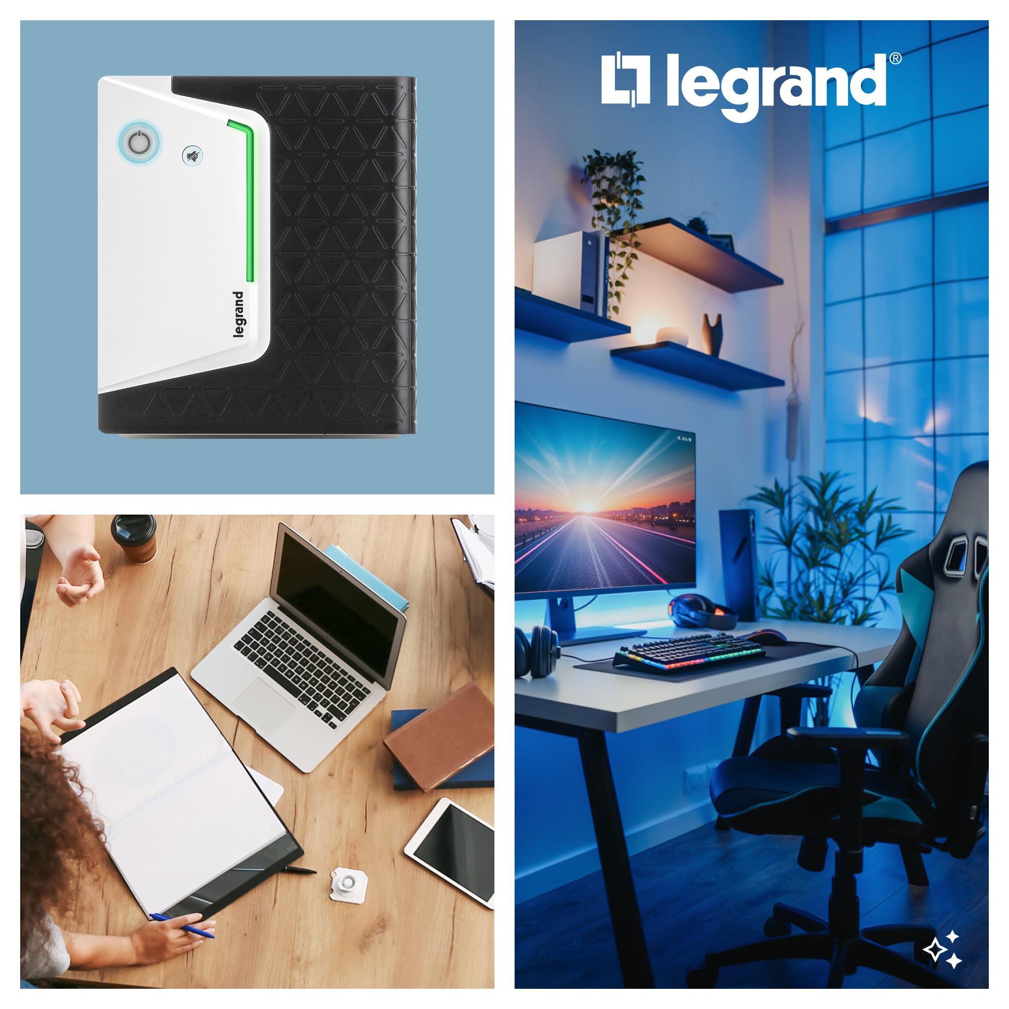Legrand 310191 Onduleur Tour Keor SP Line Interactive 2 Prises 2P+T, 2 Prises Iec, Autonomie 5 à 30 Minutes, USB Port, 1500VA, 900W, Noir/Blanc