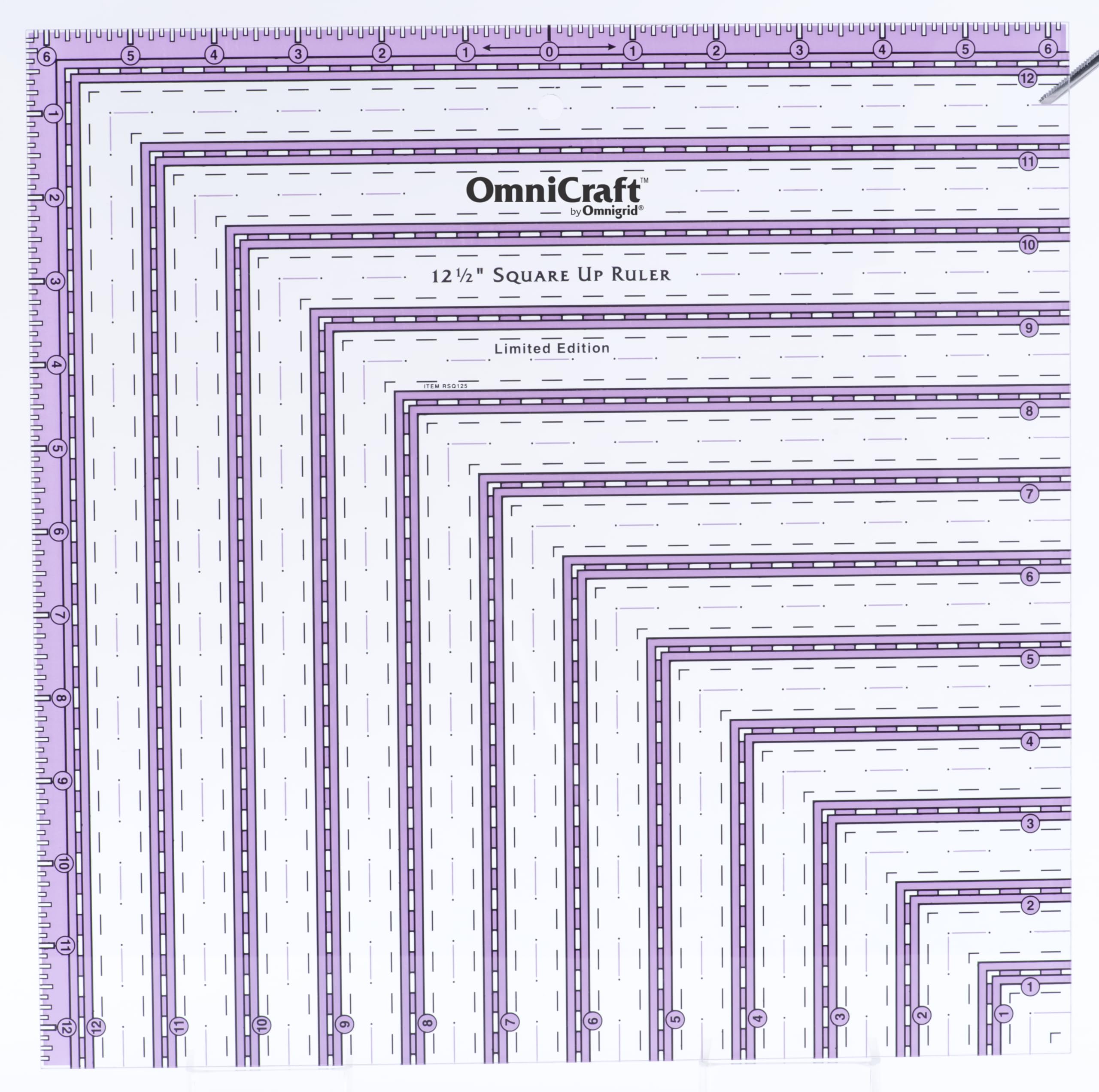 Omnigrid Clear Dritz Omnicraft Square Up Ruler-12.5 X 12.5-Inch, Acrylic, 12.5" X 12.5"