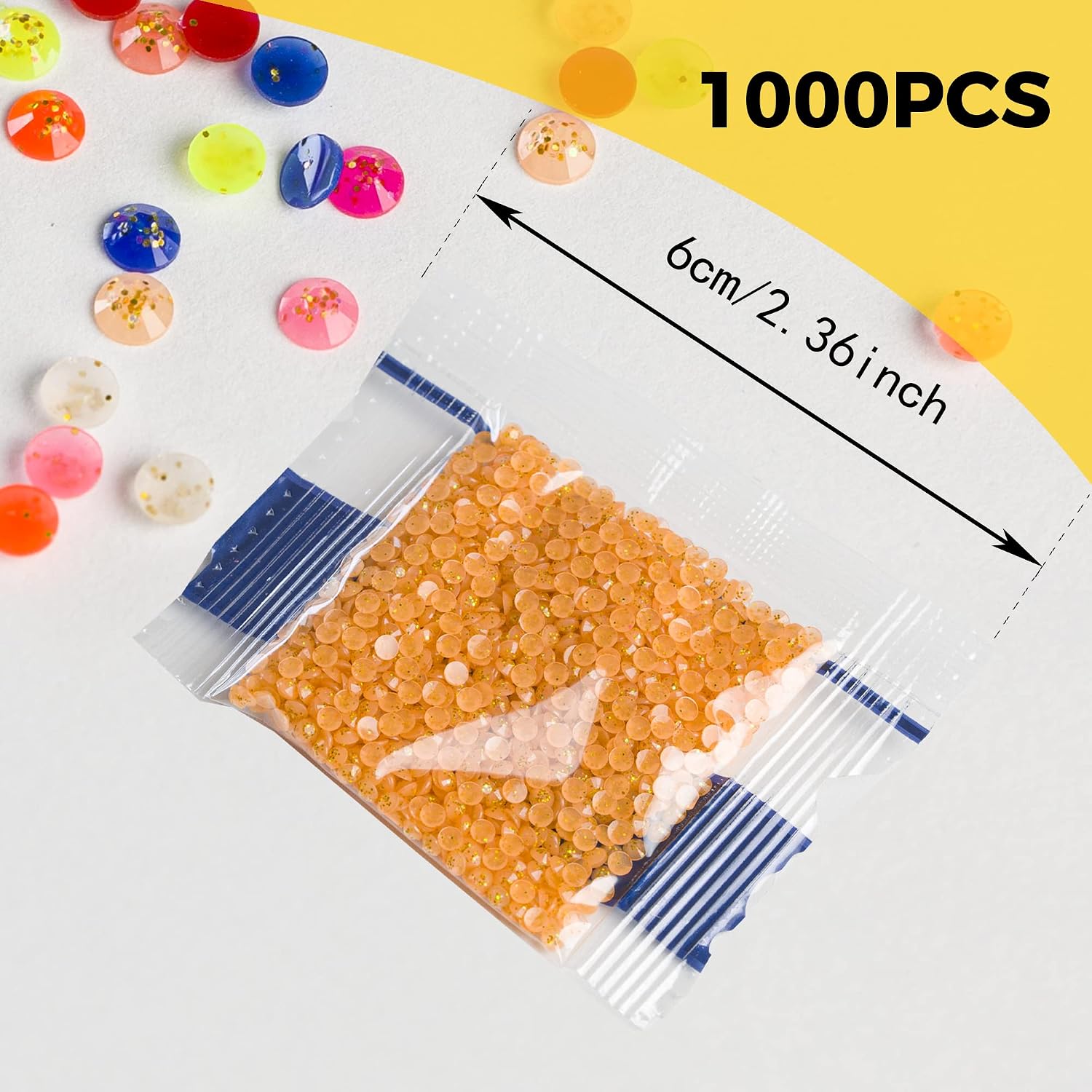 20000PCS Glitter Beads for Diamond Painting, Diamond Painting Beads, Diamond Painting Accessories, 20 Colors Round Diamond Painting Drills Flatback Rhinestones for Crafts, Bead Art or Nails Art, 2.8MM
