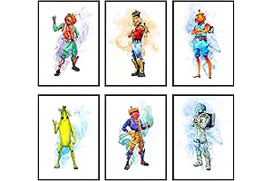 Fortnite Pictures for Wall Decor: Unframed Watercolor Gaming Posters for Boys Room