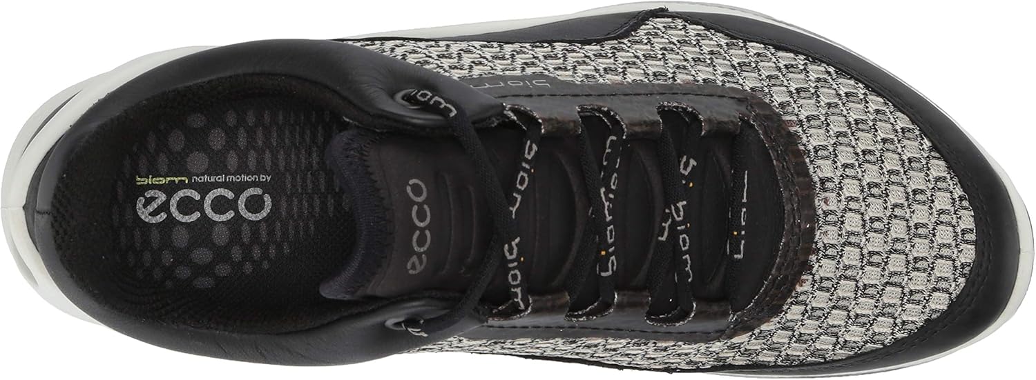 ECCO - Womens BIOM Fjuel Mesh Athletic Sneaker 6-6.5 Black/White