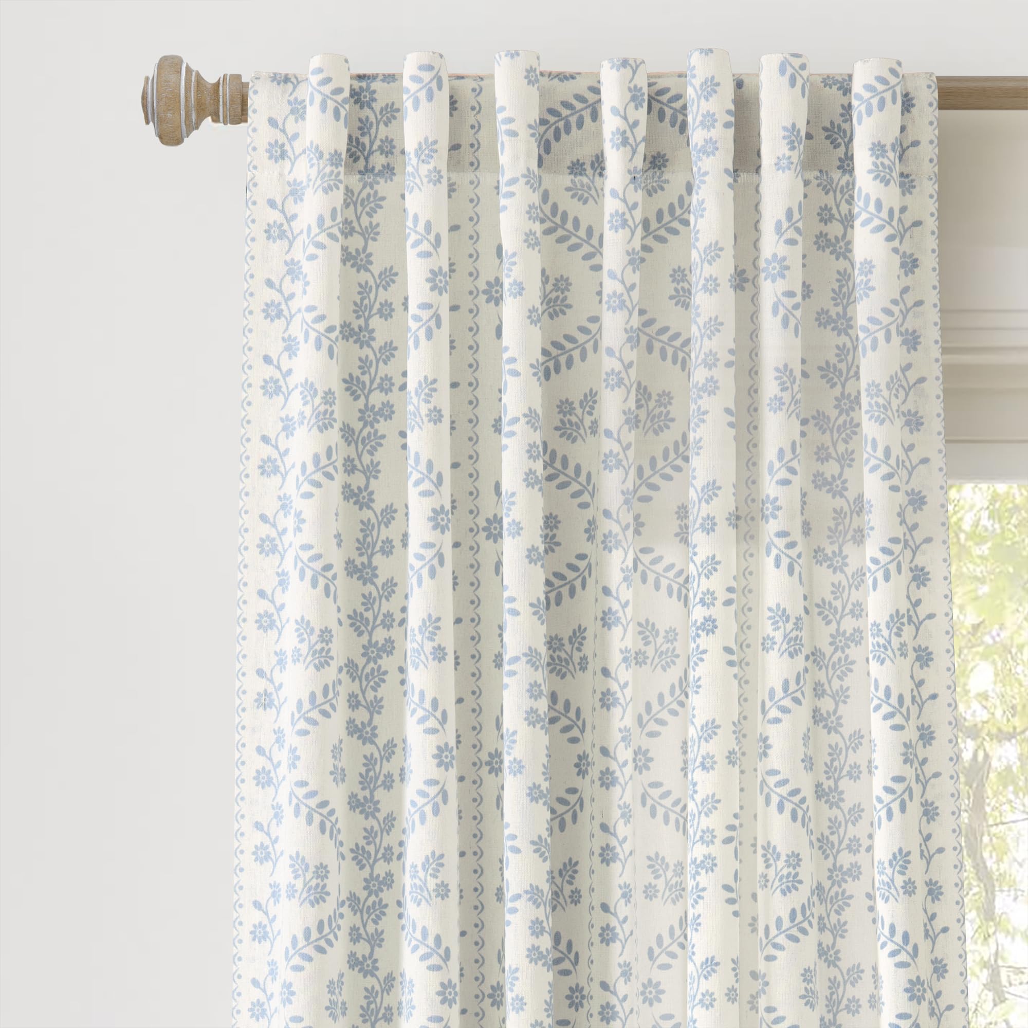 Rideaux de fenêtre bleu floral Lush Decor pour chambre romantique