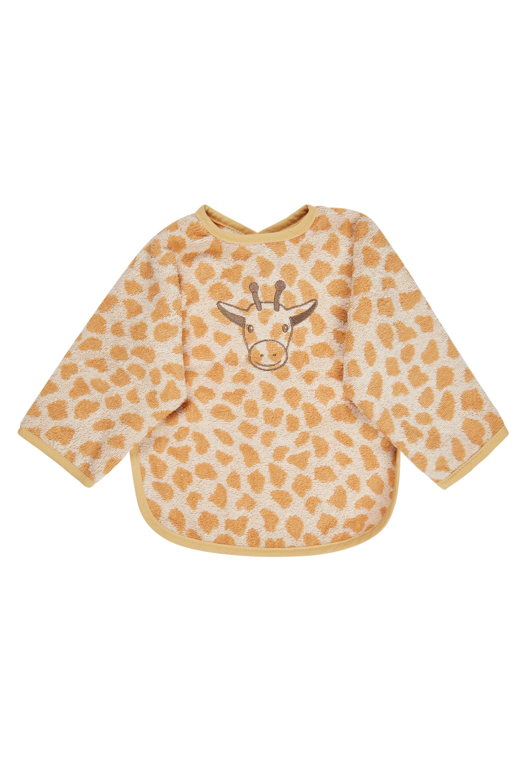 Sterntaler Ärmellätzchen Giraffe Kaya – Saugfähige Baumwolle mit süßem Giraffen Jacquard – Praktischer Druckknopfverschluss für einfaches An- & Ausziehen, Sandfarben