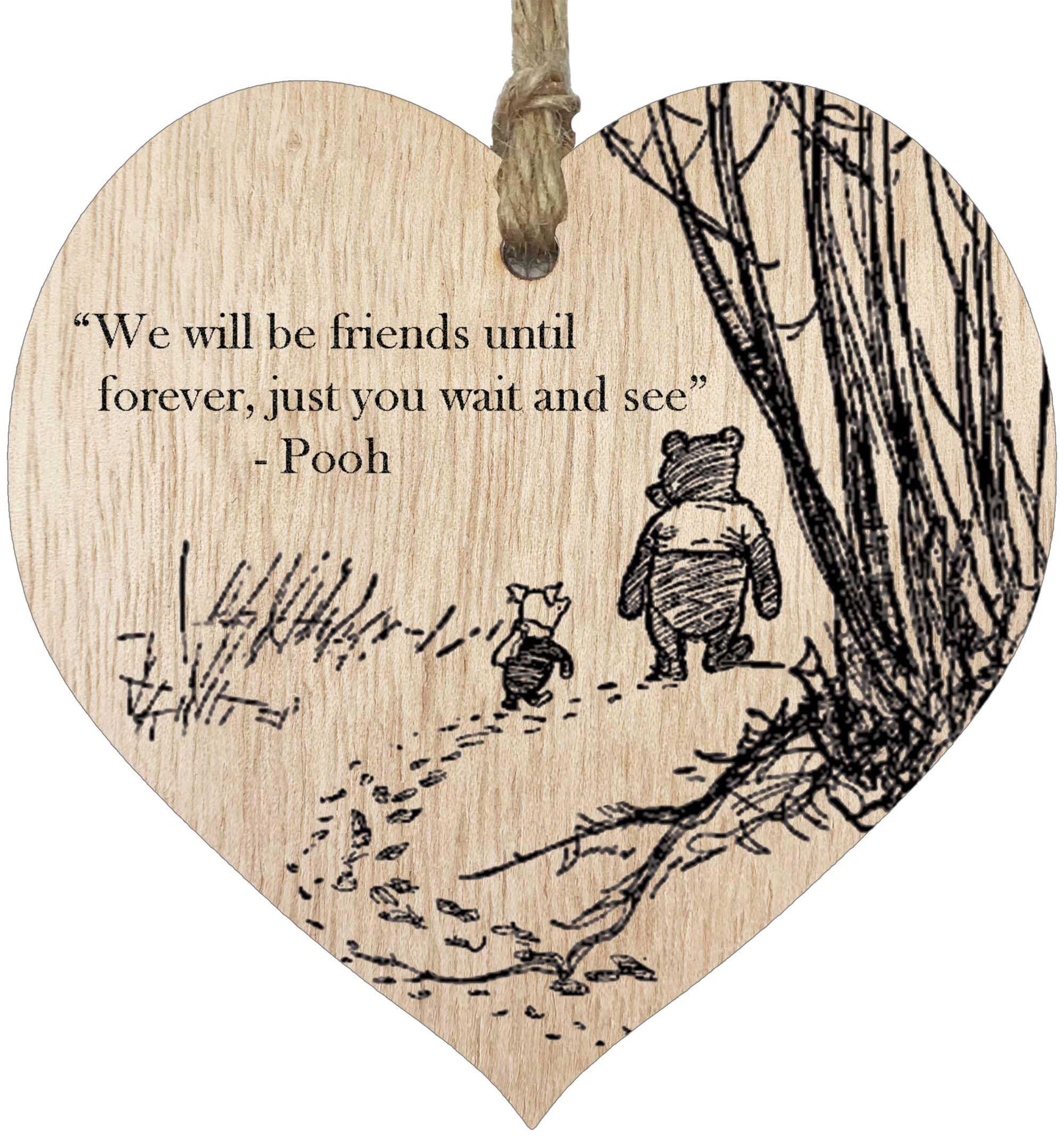 Friends Until Forever - Hanging Wooden Heart Sign Plaque Thank you Gifts for Friends - Light Wood Hearts Signs, Thank You Teacher Gifts, Thank You Plaque, Teacher Leaving Present
