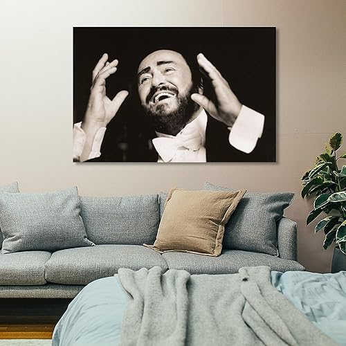 Miniatura 7 de MAXIAN Luciano Pavarotti - Póster de arte tenor del mundo, 4 pinturas sobre lienzo, póster de arte de pared, impresión de desplazamiento, impresión