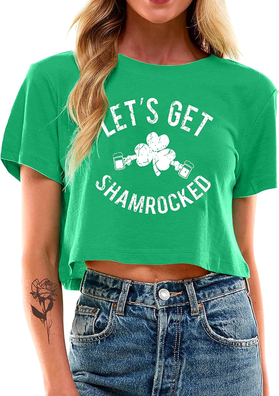 St Patricks Day Shirt Women Crop: Sexy Saint Patricks Day Crop Tops Funny Shamrock Tshirt Irish Graphic Tee