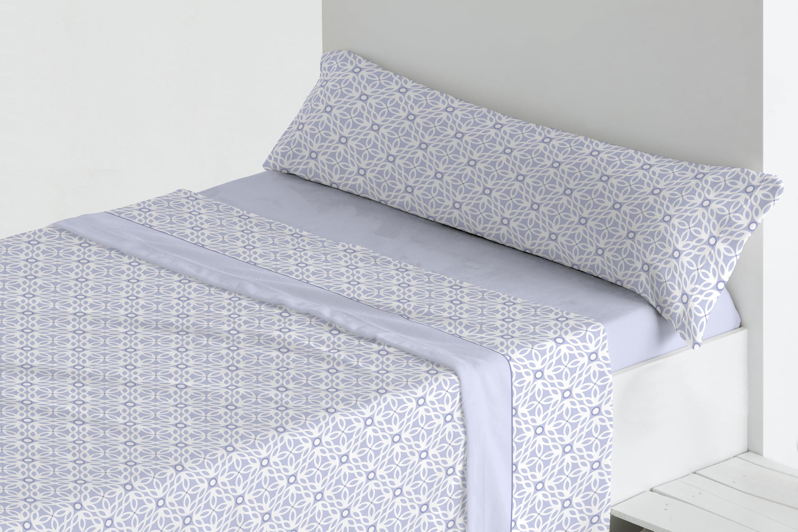 Juego de Sábanas Térmicas de Pirineo. Sábanas de Otoño/Invierno Tejido Polar para Cama Individual y Matrimonio, 3 Piezas, Cálida y Suave. (Cama 90, Pina) (Azul, Cama 90)