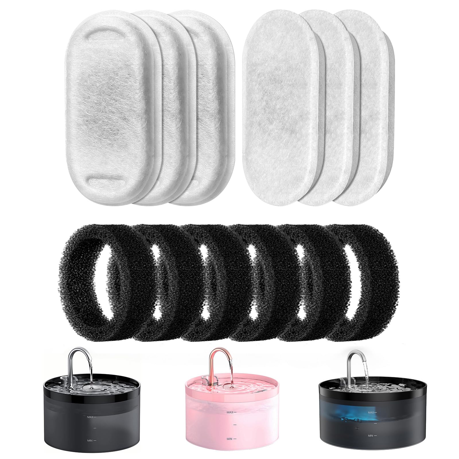 Fuente para Gatos, GIOTOHUN Bebedero Gatos con Forma de Grifo, 2L Fuente Gatos, Bomba de Agua Súper Silenciosa, Filtrado Múltiple, Dos Patrones de Flujo de Agua, Fácil de Quitar y Lavar