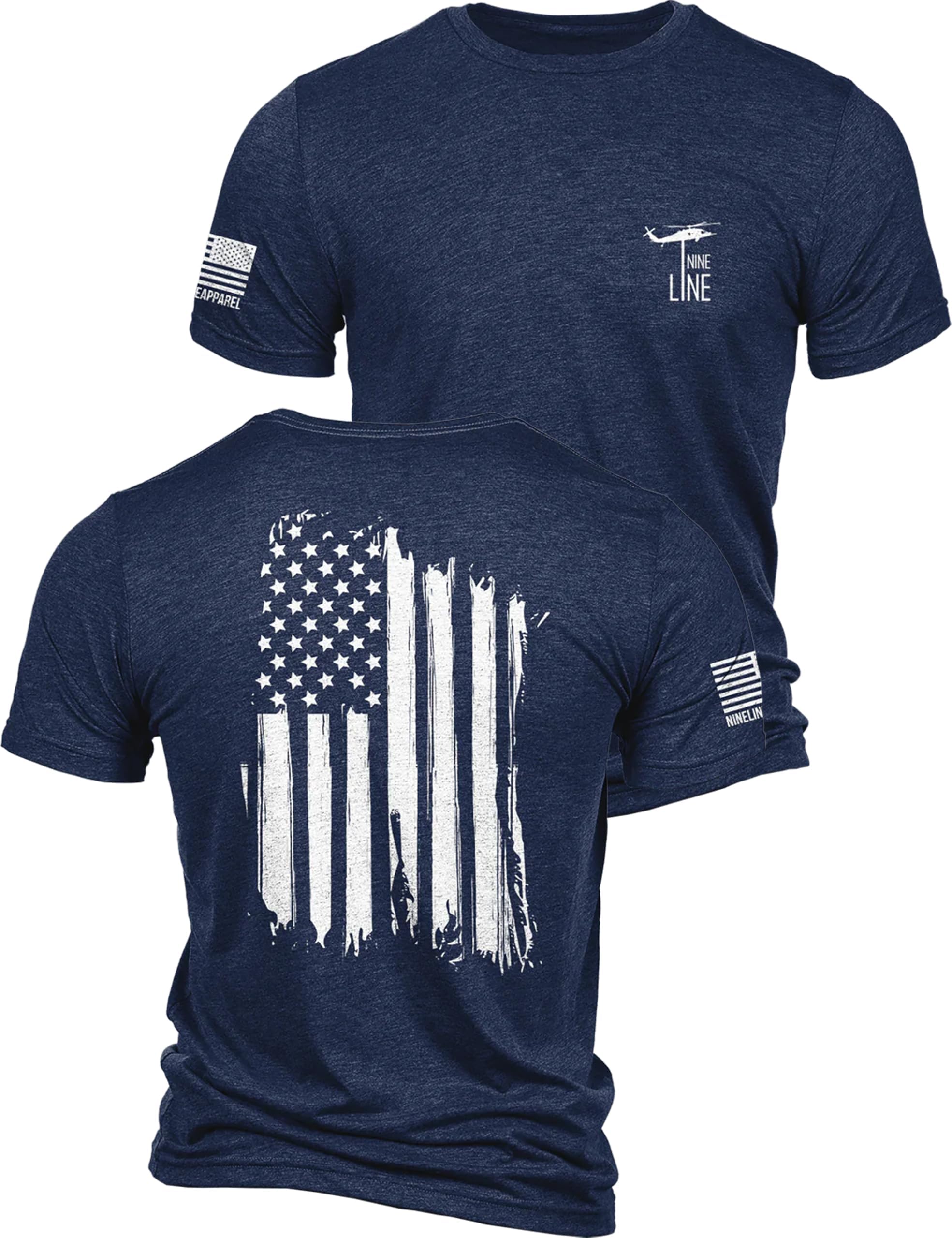 American Flag T-Shirt for Men, USA Made Patriotic Shirt