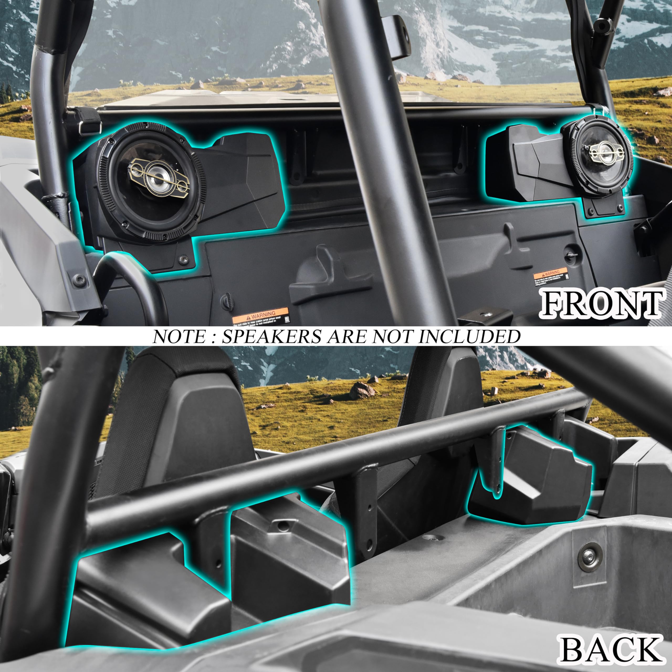 SAUTVS Sport Speaker Enclosures for Polaris RZR XP 1000/XP 4 1000 2024+, Support 6.5