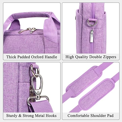 Miniatura 6 de Voova Funda para laptop de 17 pulgadas de 17.3 pulgadas, bolsa mensajero con correa para el hombro, expandible, impermeable, maletín de negocios de