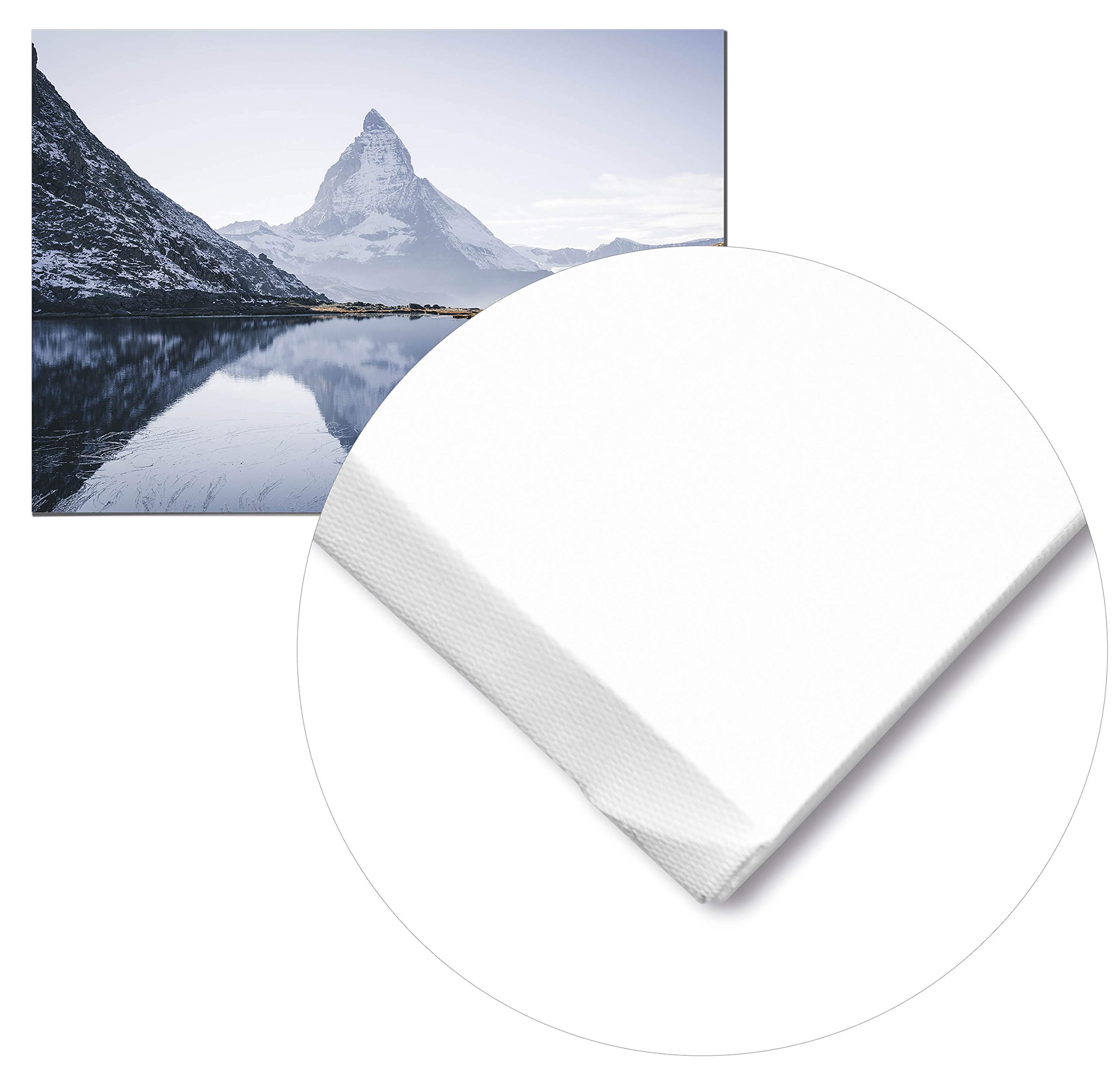 Panorama Quadro su Tela Canvas Monte Cervino 100x70cm - Telaio in Legno Incluso - Decorazione Murale