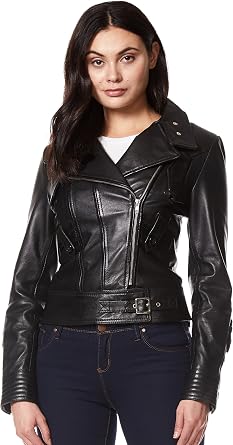 Women's Supermodel Leather Jacket Rock Biker Fashion Real Napa Leather Fashion Jacket 4110