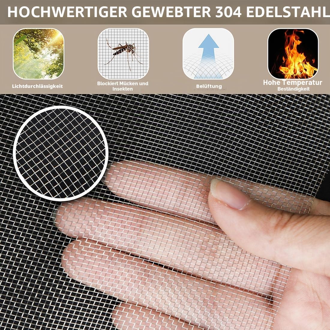 KISKIS Gewebtes Drahtgeflecht aus 304 Edelstahl, Drahtgeflecht, verhindert das Eindringen von Mäusen, Schlangen, Hornissen, Nagetieren, einfach zu schneiden und zu installieren (120X500CM47X197INCH)