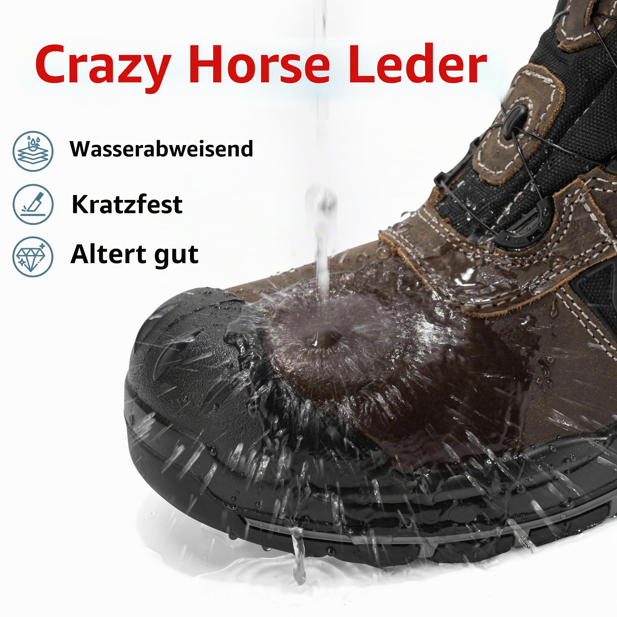 S3 Sicherheitsstiefel, SRC HRO Arbeitsstiefel, Wasserdicht Arbeitsschuhe mit Stahlkappe