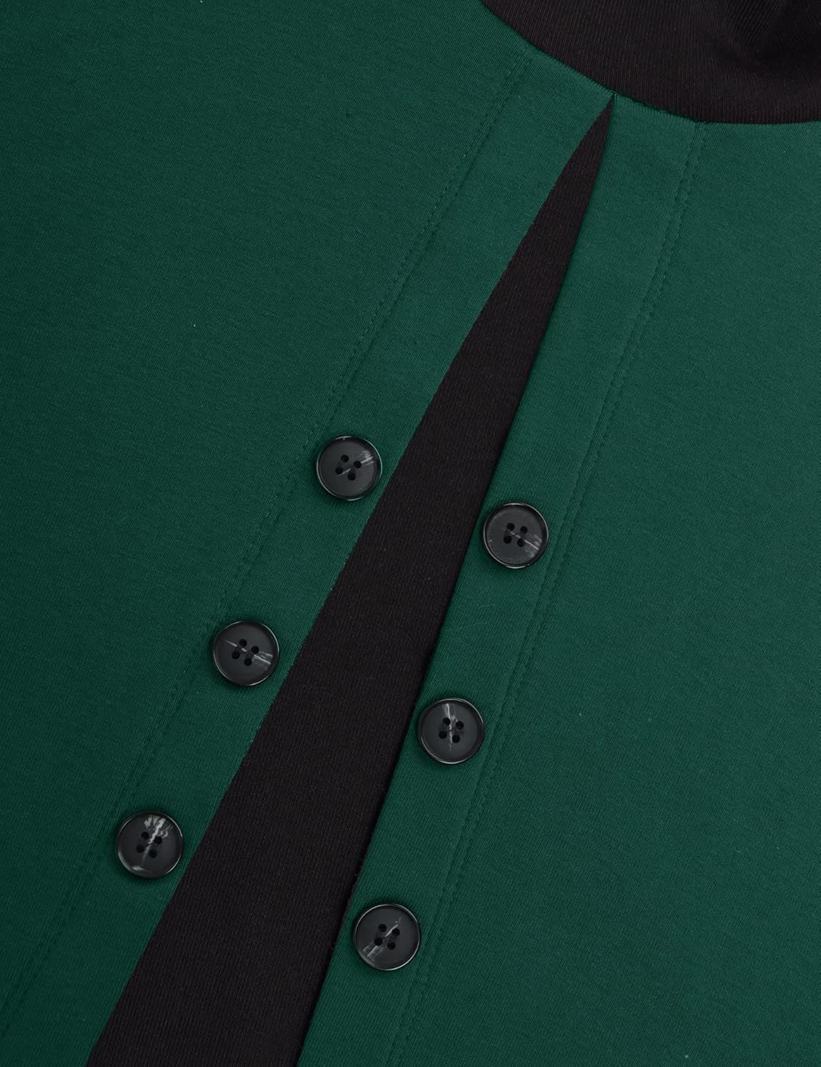 Bebonnie Womens Long Sleeve Cowl Neck Warm Splicing Tunic Tops with Buttons - Image 4