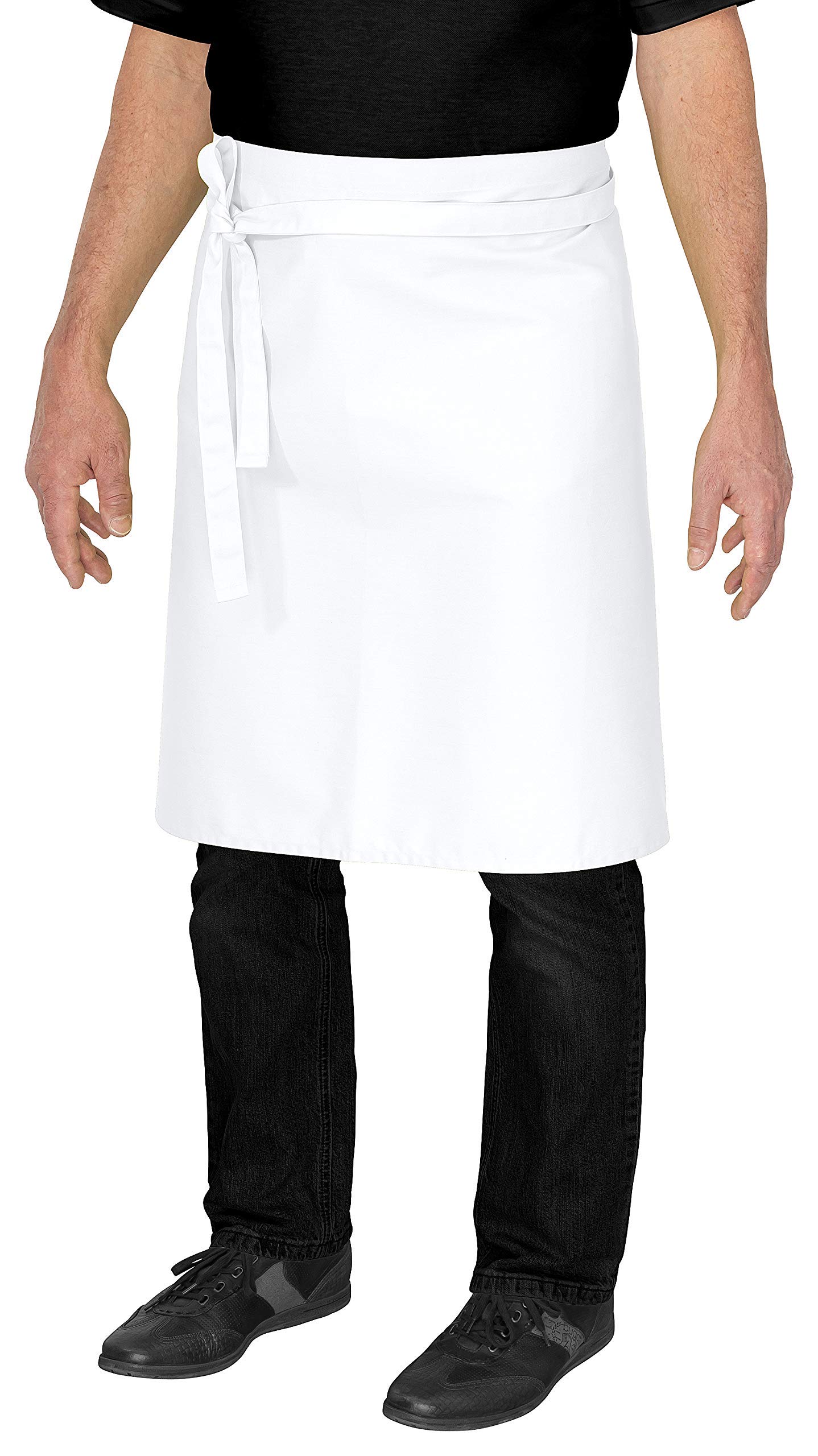 DESERMO 10x Tabliers Basic 60cmx80cm|Excellent Tablier de Taille pour Femmes et Hommes|Mélange innovant de Coton et de Polyester|Poids:190g/m²|Blanc