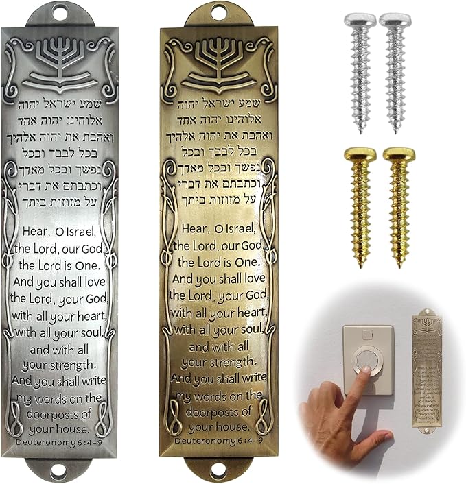 Joechie Set of 2 Mezuzahs Mezuzah with Scroll for Door