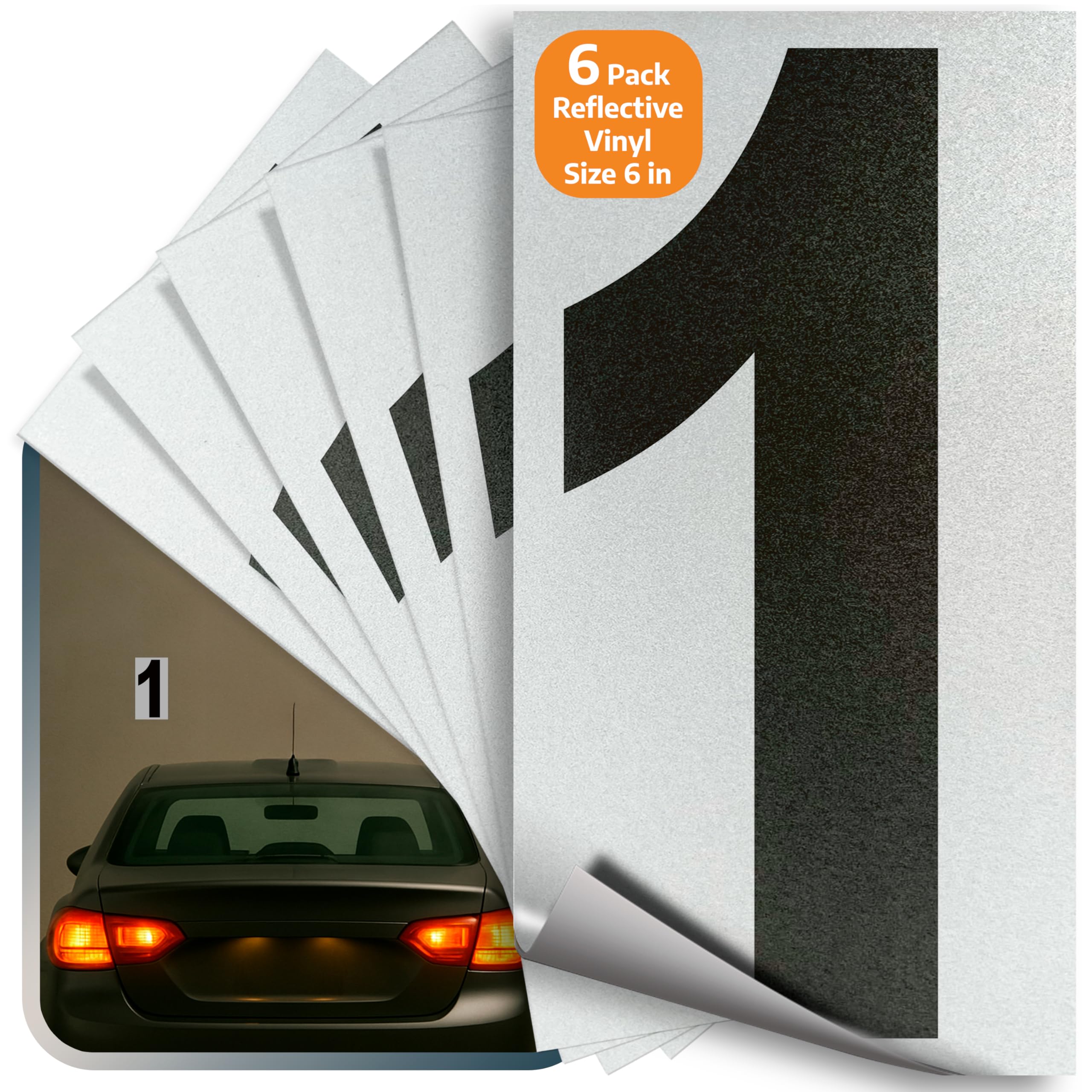 iSYFIX Black Vinyl Number 1 (One) Stickers - 6 Pack 6 inch - Premium Decal, Reflective Background & Pre-Spaced for Mailbox, Signs, Window, Door, Car, Trucks, Home, Business, Address, Indoor & Outdoor-picture-28