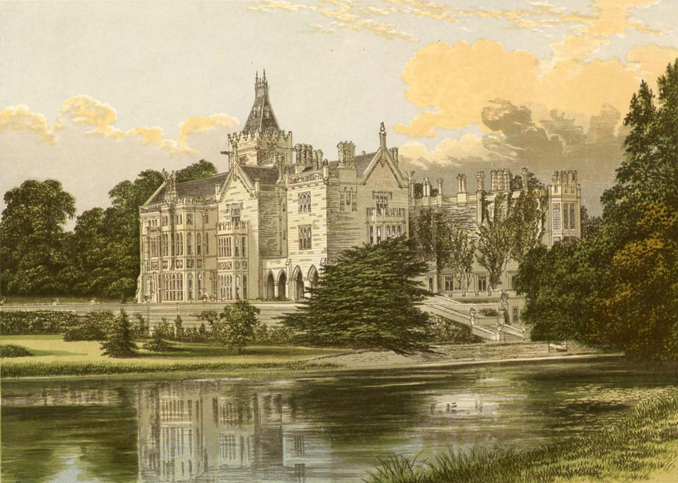 SERENDIPITP Vintage Picture Print on Canvas Wall Art Poster Adare Manor by Alexander Lydon Artwork Print Poster for Wall Decor 60x90cm