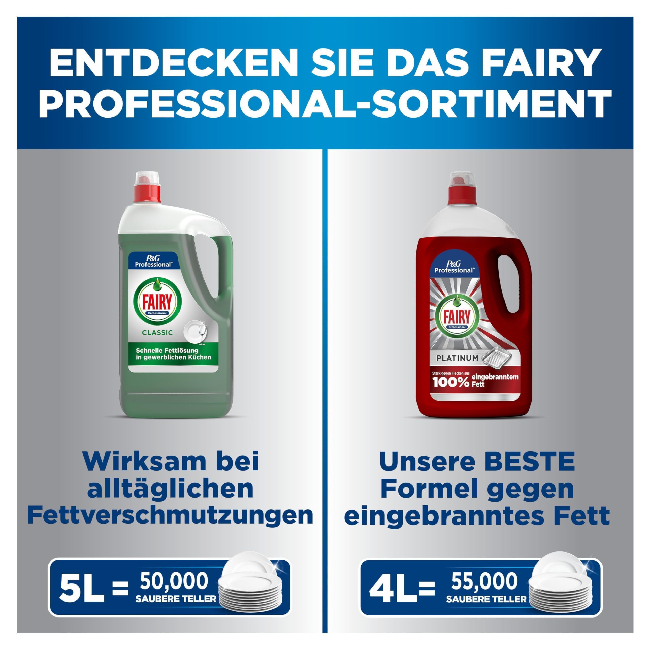 Fairy Professional Platinum Handgeschirrspülmittel, 4 L, Reinigt bis zu 55,000 Teller