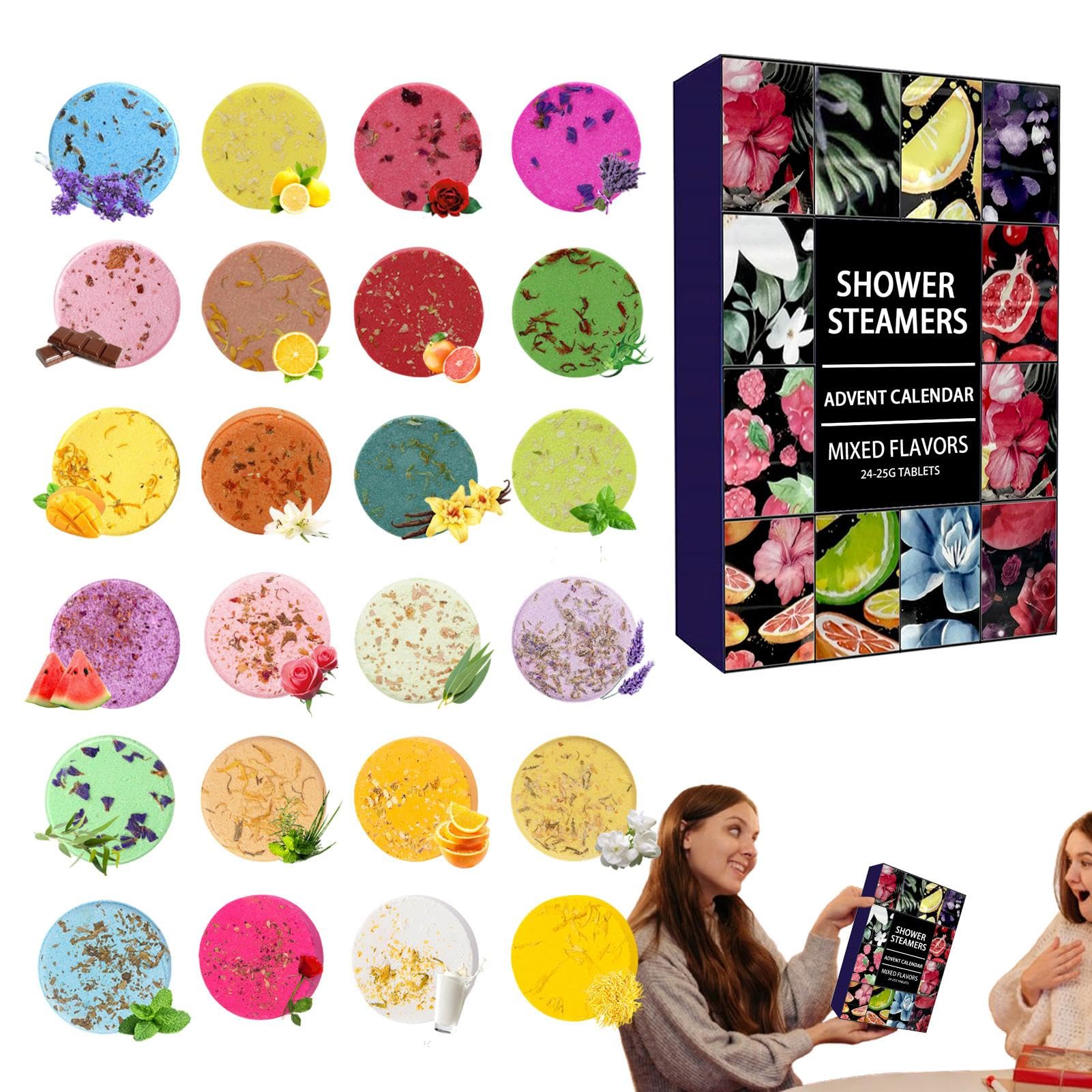 Bath Bomb Advent -Calendar 2024 Christmas Bath Bombs Set, Shower Bombs Aromatherapy Christmas Countdown Calendar for Bubble and Spa Bath