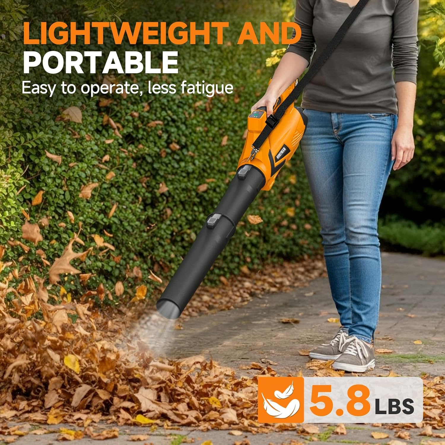 Alloyman 40V Battery Powered Leaf Blower Cordless with 2×2.0Ah Battery and Charger, 650CFM Brushless Handheld Blowers, 3 Speed+Turbo Mode Electric Leaf Blower for Lawn Care, Leaves, Dust, Snow - Image 4