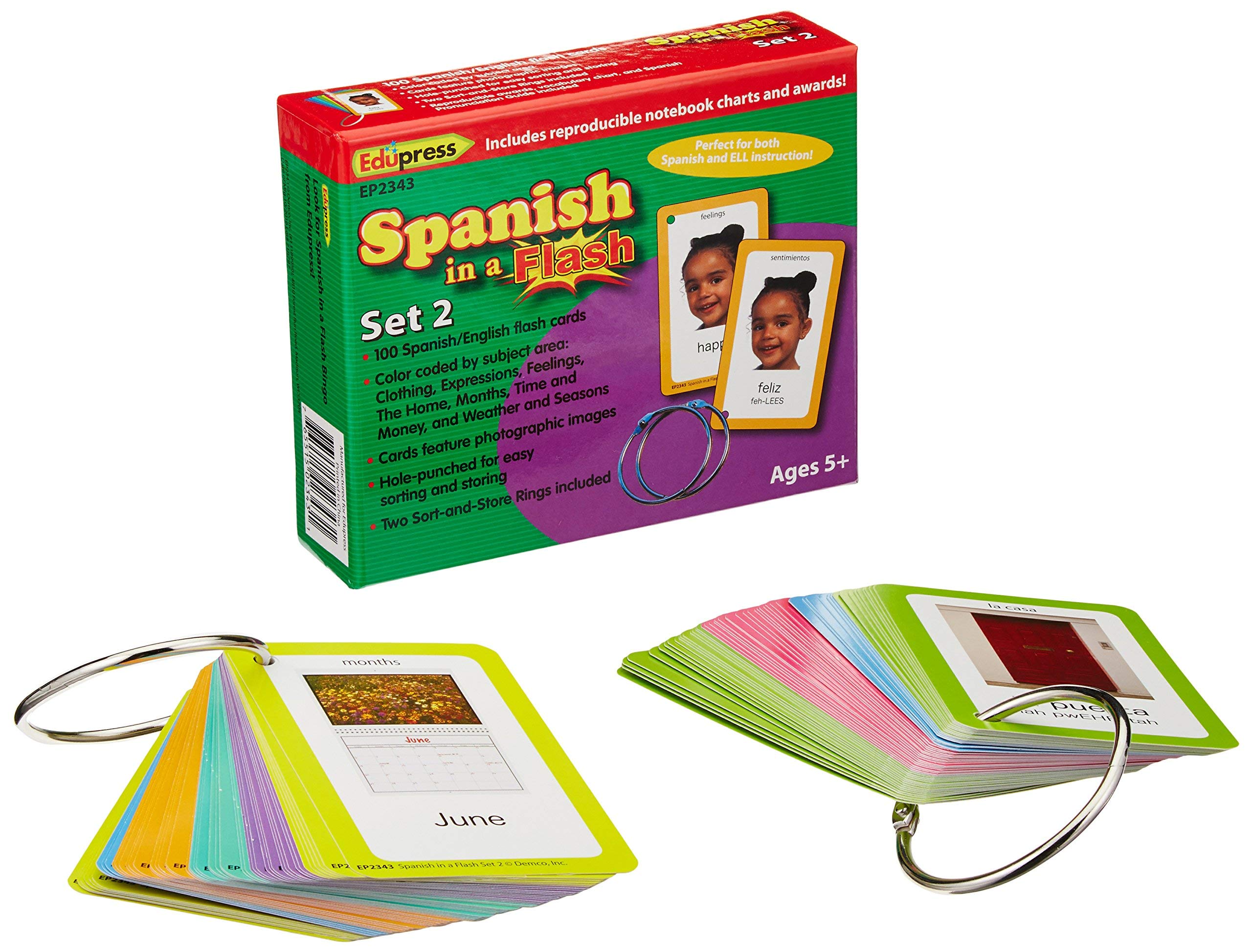 Edupress Spanish in a Flash Cards Set 2 (EP62343)