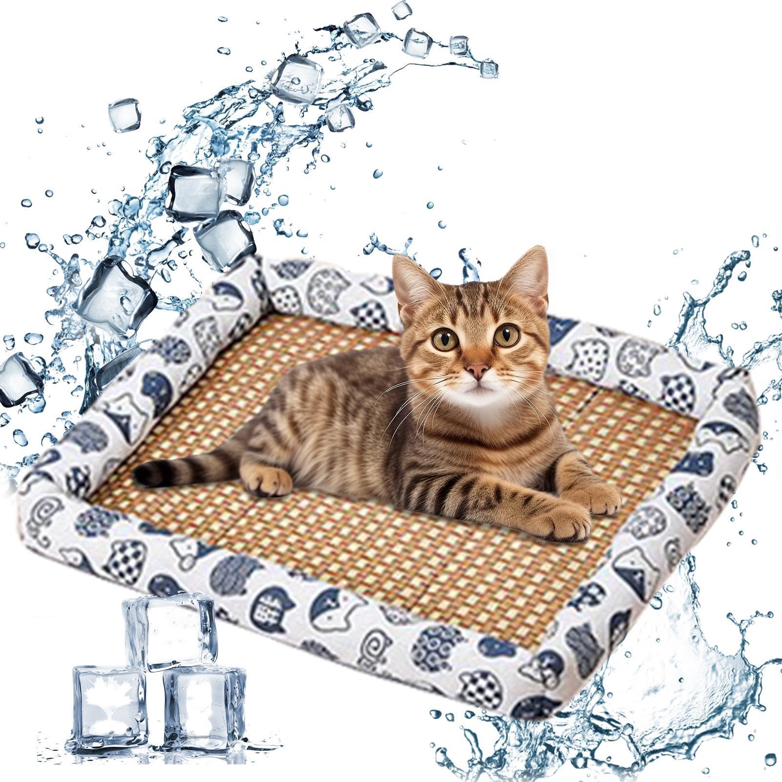 Amazon.co.jp: ペット冷却ラタンパッド、アイスラタン冷却ベッド