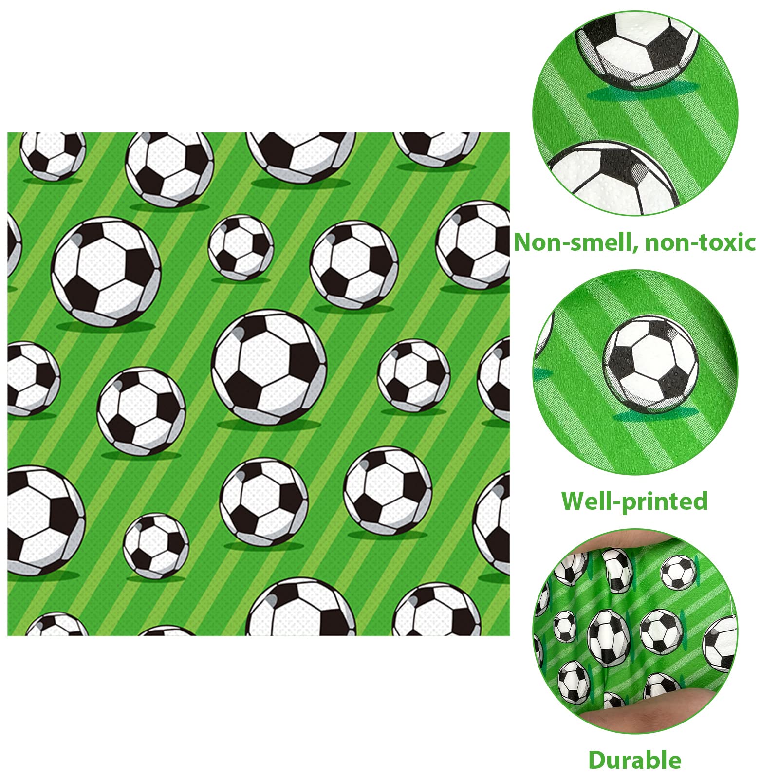 100 Fußball Servietten 33x33 Cm - Geburtstagsdeko Für Jungen Party