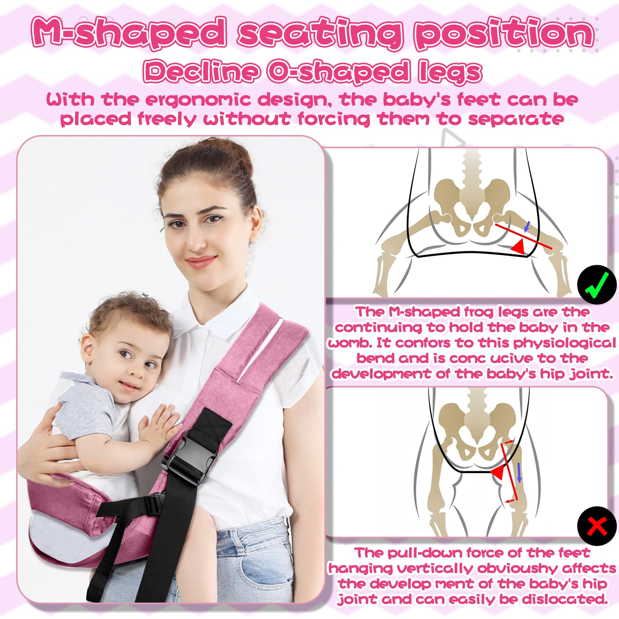 GoaePode Baby Carrier with Side Support Straps, Hands Free Adjustable Toddler Sling Carrier - Image 3
