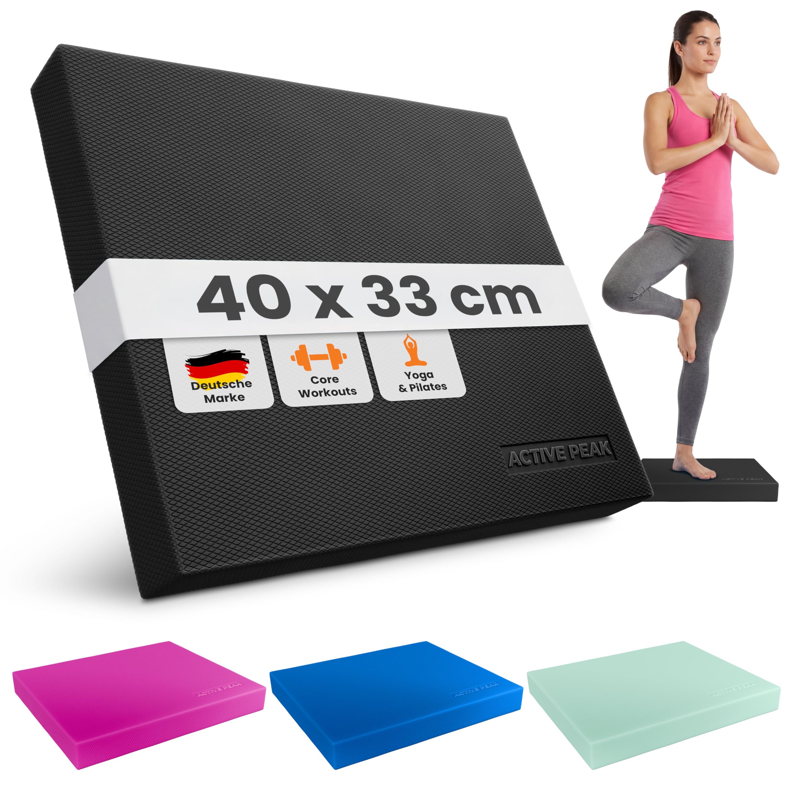 Premium Balance Pad XXL Gleichgewichtskissen für Balance- & Stabilitätstraining, Ideal für Yoga, Pilates & Core-Training Physiotherapie- & Fitnesskissen 41x34 cm