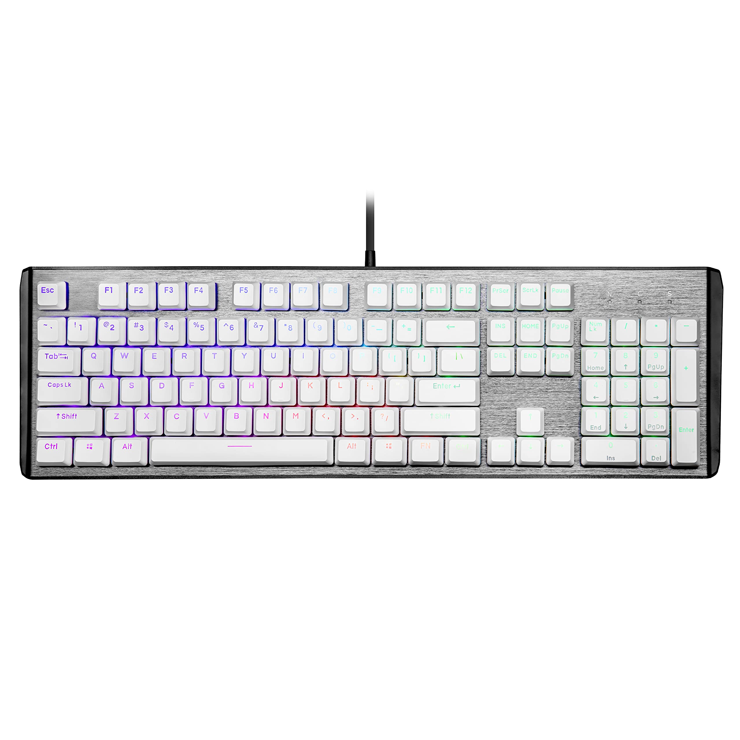Cooler Master PBT Doubleshot Keycap Upgrade-Set weiß für mechanische Tastaturen, kompatibel mit Standard US 104 Layout Tastaturen